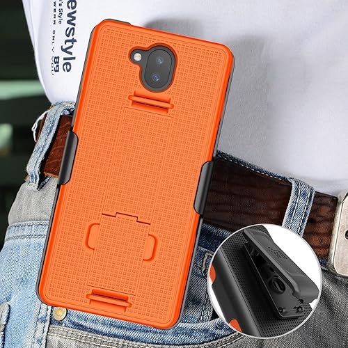 Miniatura 7 de Nakedcellphone - Funda con clip para Sonim XP10 5G funda rígida delgada para teléfono con soporte y rotacióntrinquete Combo de funda de cadera para