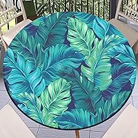 Vista 62 de Round Fitted Tablecloth with Elastic Outdoor Table Cover Round Elastic Tablecloths for Tables Waterproof Wipeable Table Cloths for