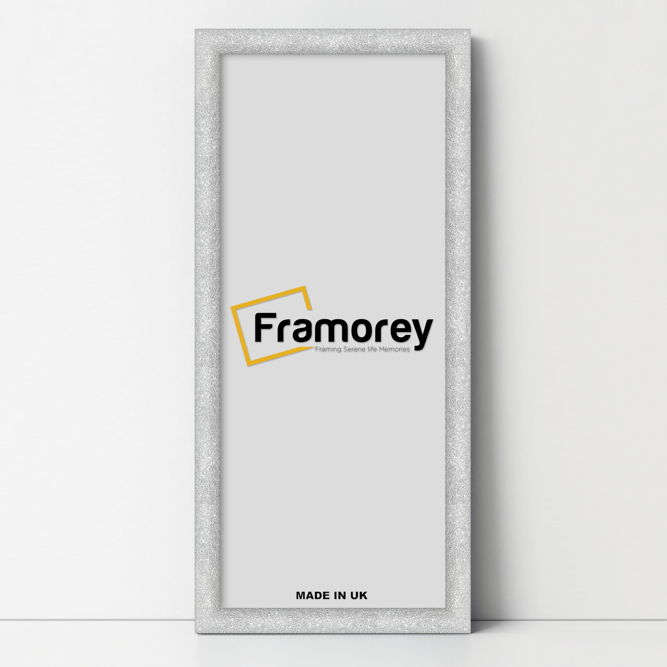 FRAMOREY Panoramic Style Glitter Sparkle Picture Frame, 24x12 Inch Size Silver Photo Frames, Wall Hanging Oxford Frames, Best Photo Frames For Birthday Gift