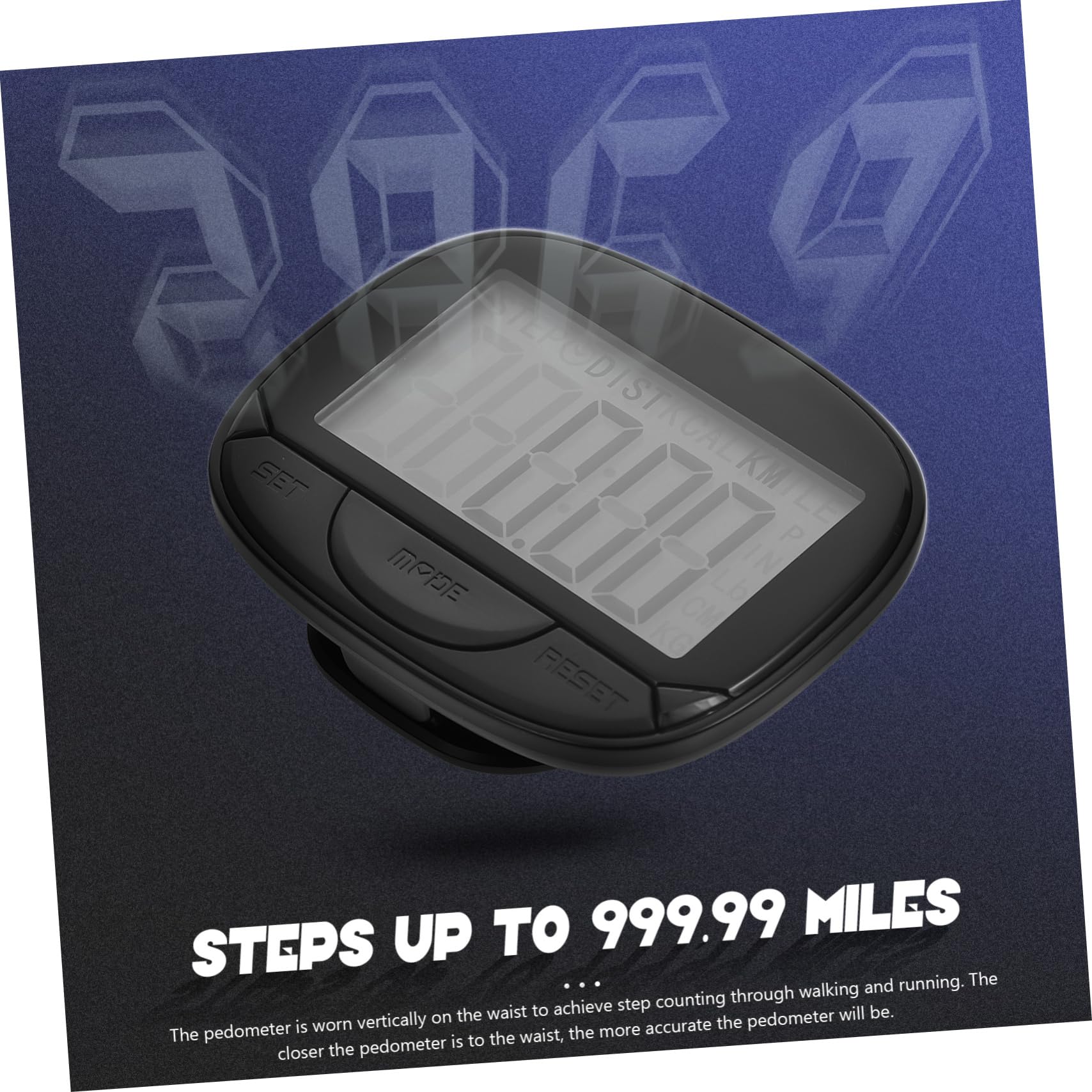 Gogogmee Clip-on Exercise Pedometer Step Counter Large Display Accurate Calorie Counter for Walking Random Color