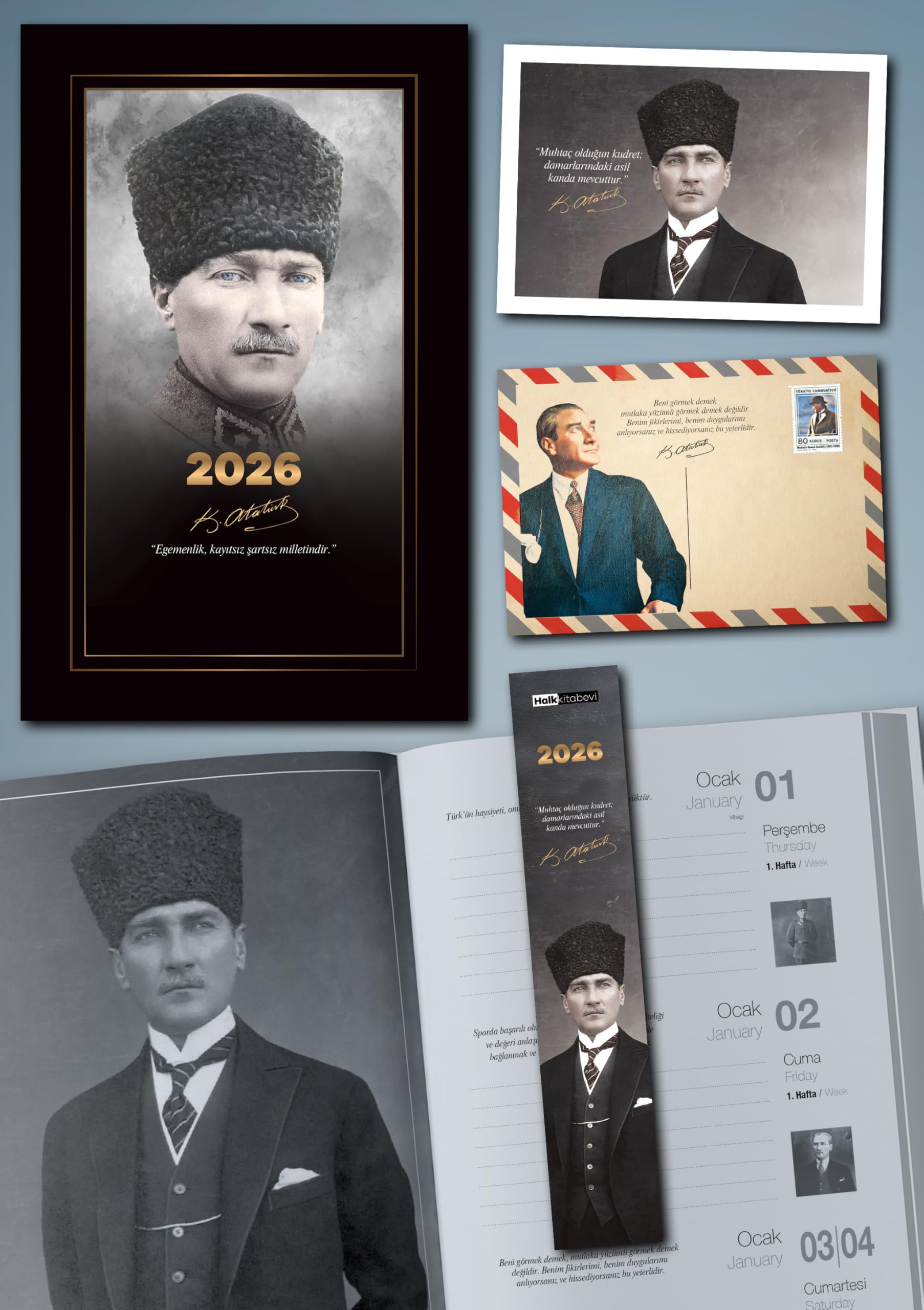 Komutan 2026 Atatürk Ajandası 13,5x21cm 160 sayfa