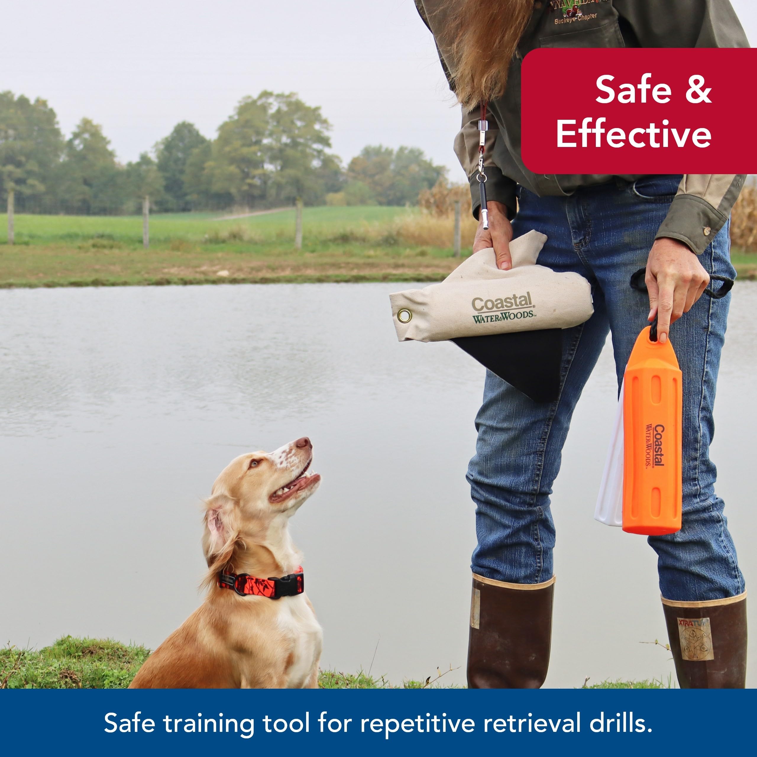 Coastal Water & Woods Canvas Winged Retriever Training Dummies Pet - Dog Training Tool - Improves Dog's Retrieving Skill - Durable Material - Natural, 3" x 12"