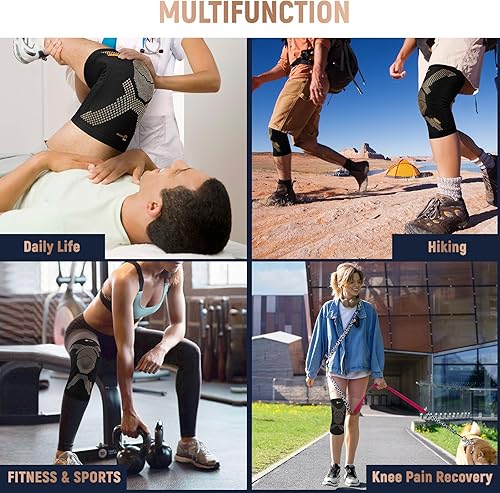 Miniatura 5 de JIUFENTIAN Rodillera de cobre para mujeres y hombres, rodilleras para el dolor de rodilla, alivio del dolor de artritis y apoyo articular para