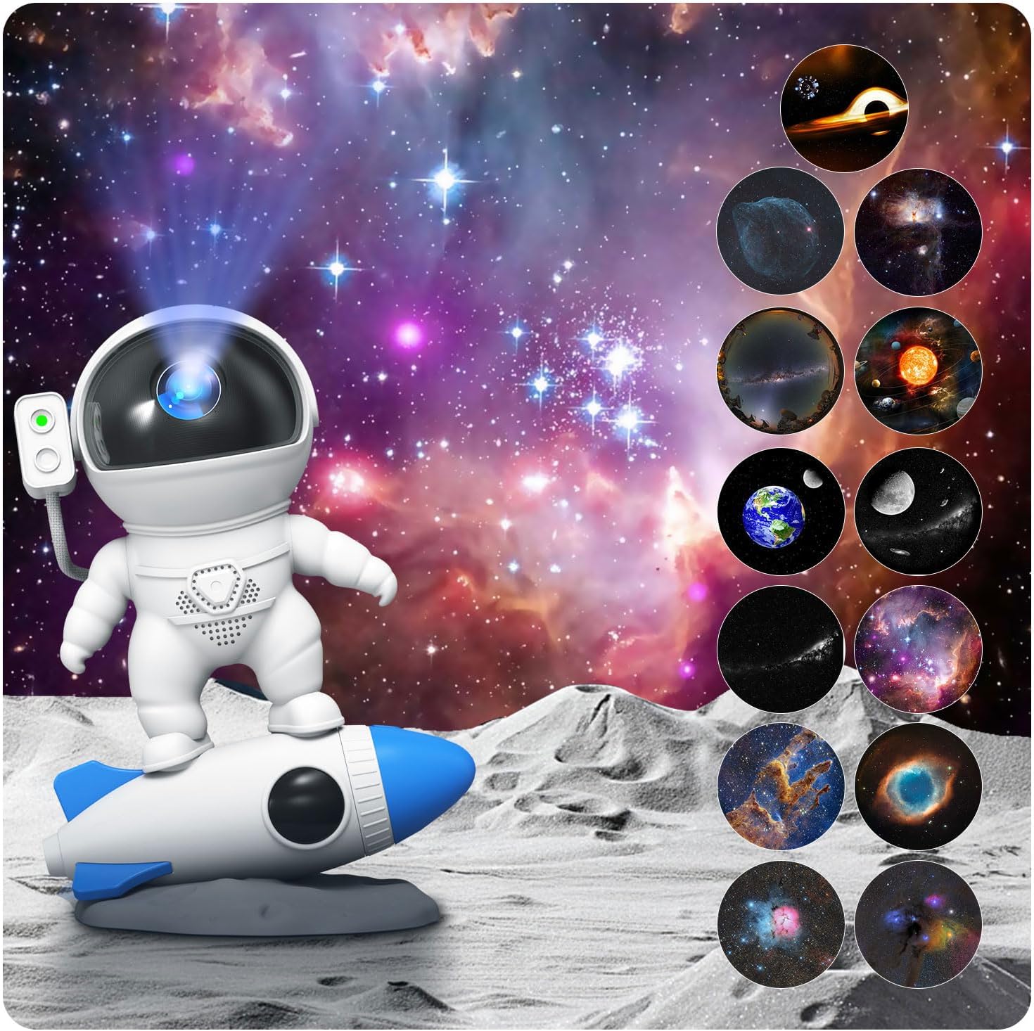 Elec3 Star Galaxy Night Light Projector with 12 4K HD Discs - Starry Sky Nebula Light for Kids/Adults/Gaming Room/Party/Home Decor
