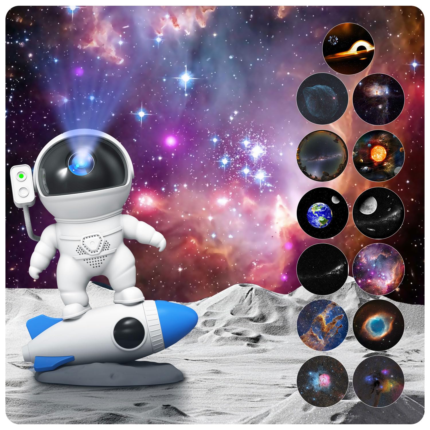 Elec3 Star Galaxy Night Light Projector with 12 4K HD Discs - Starry Sky Nebula Light for Kids/Adults/Gaming Room/Party/Home Decor