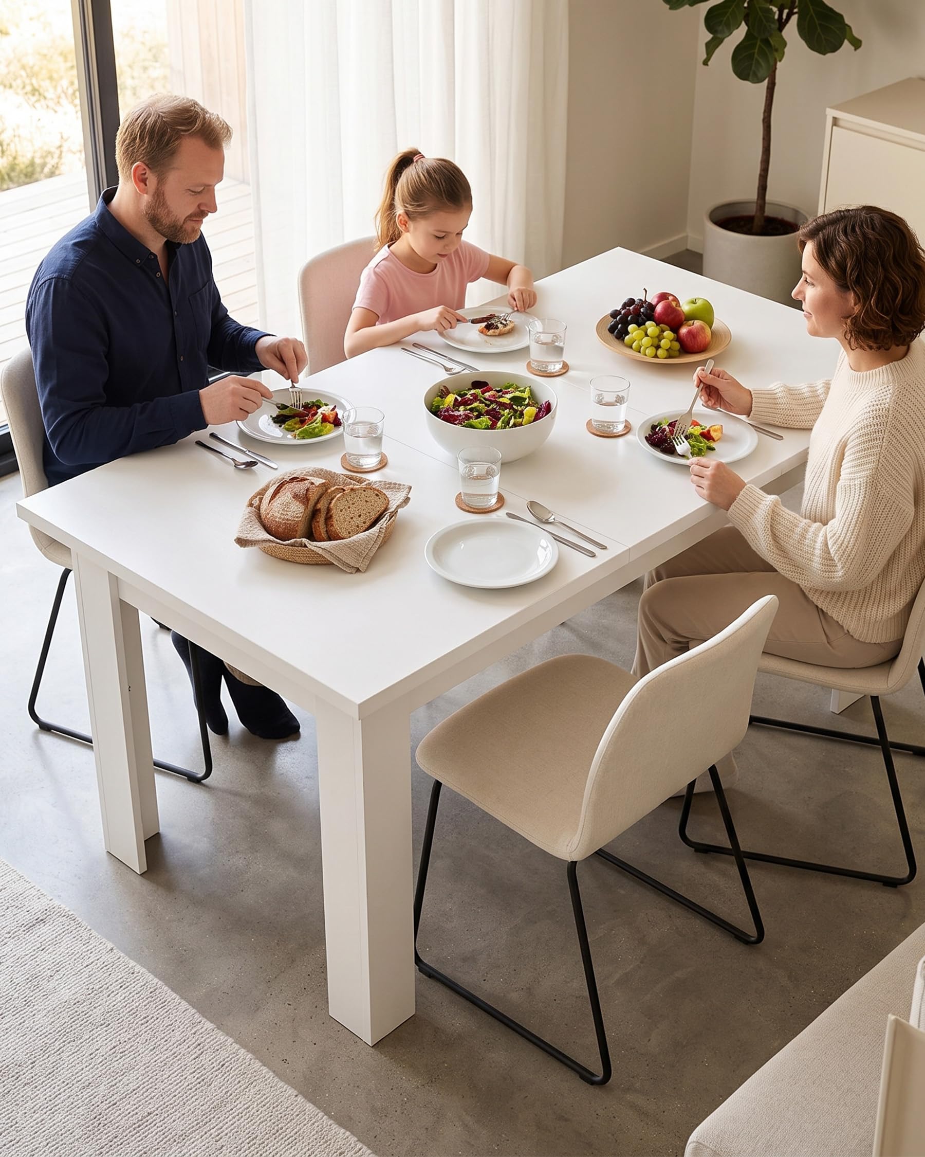 Mesa de Comedor Almacenamiento Blanca 120x70 cm salón Comedor