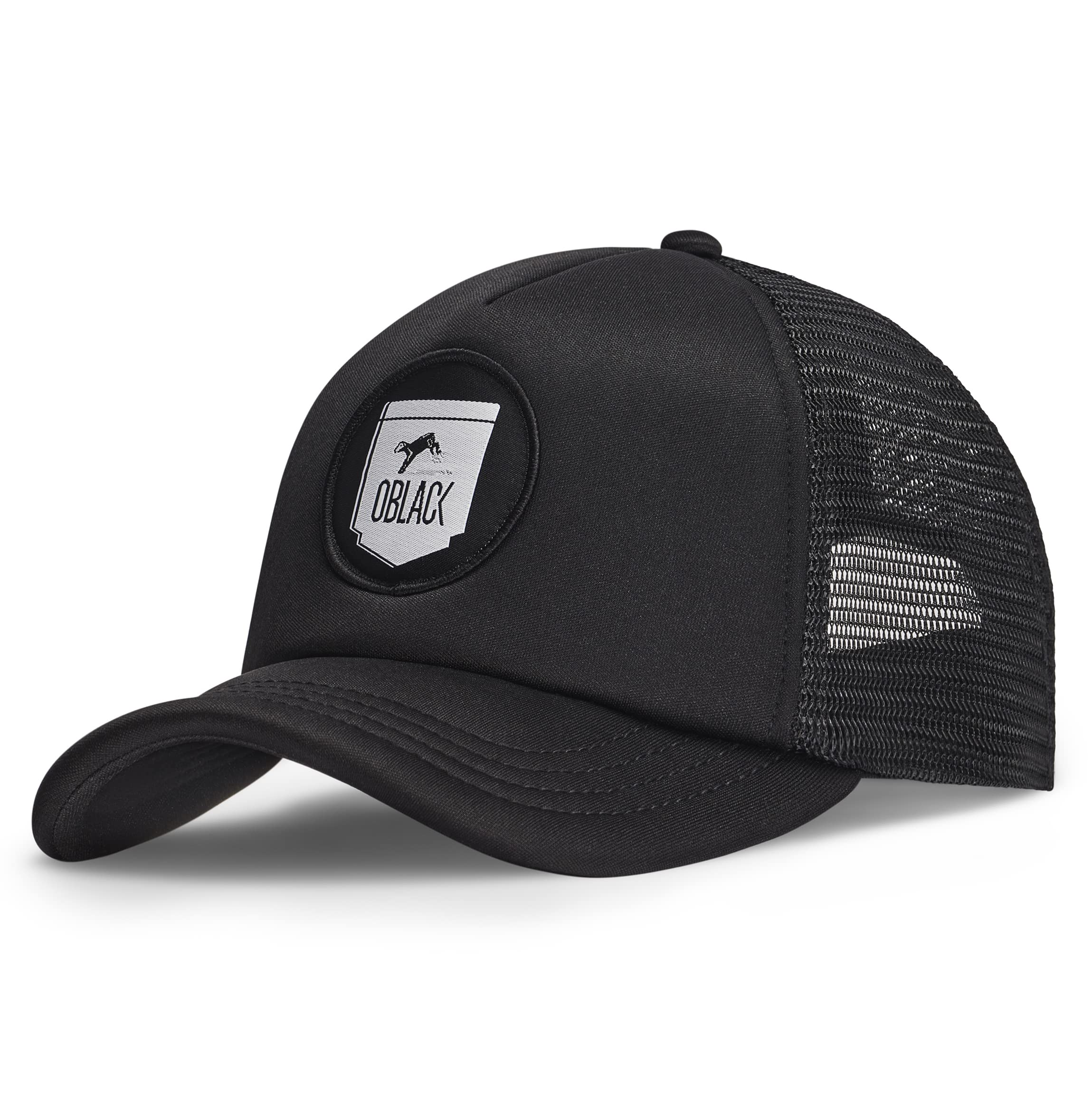 Oblack Men's Black O Baseball Caps Trucker Cap Total Baseball Cap Adjustable Hats Mesh Snapback Caps For Accessories Hat - Hats & Caps