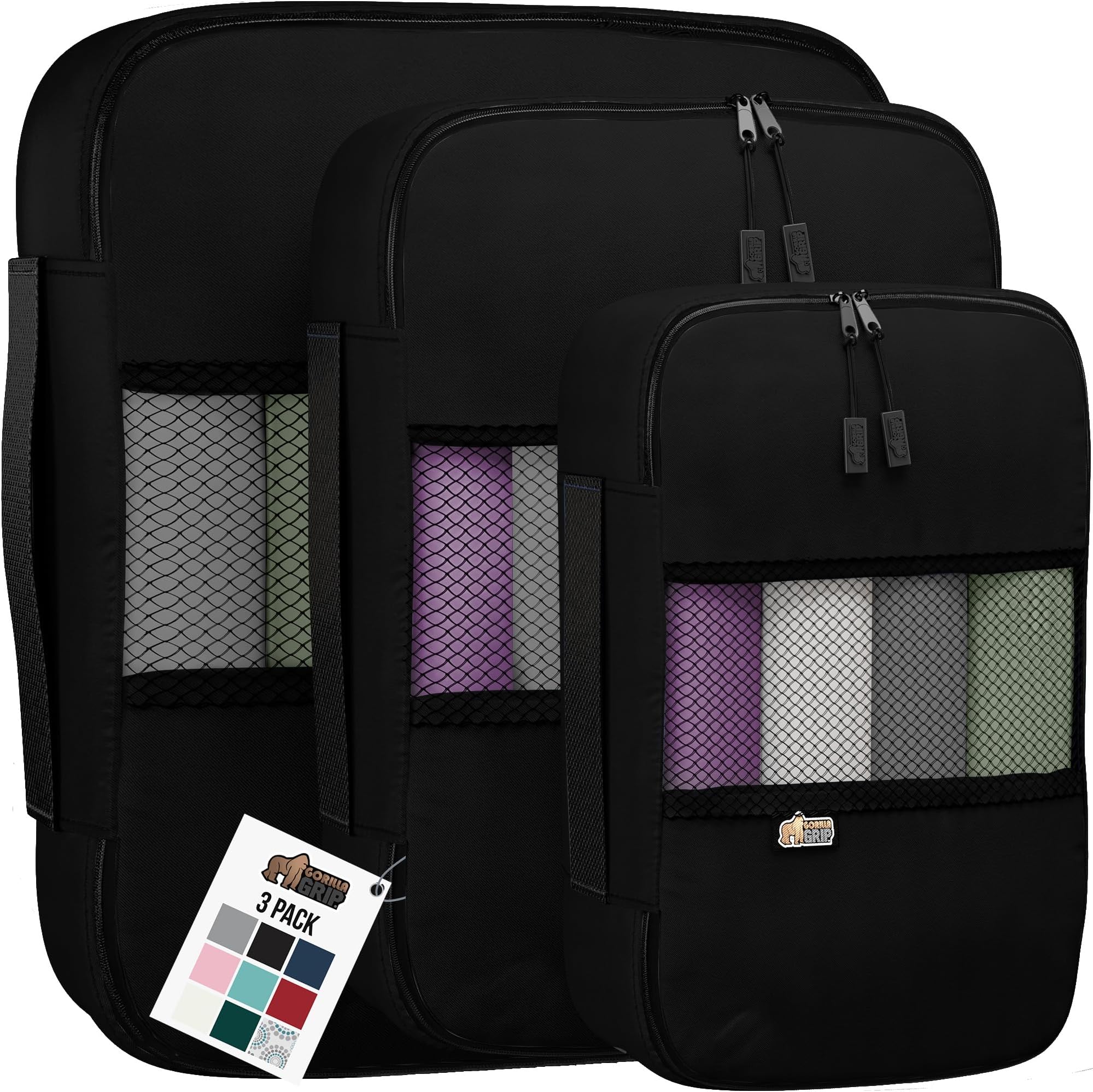 Packing Cubes Set - 3 Piece (Black)