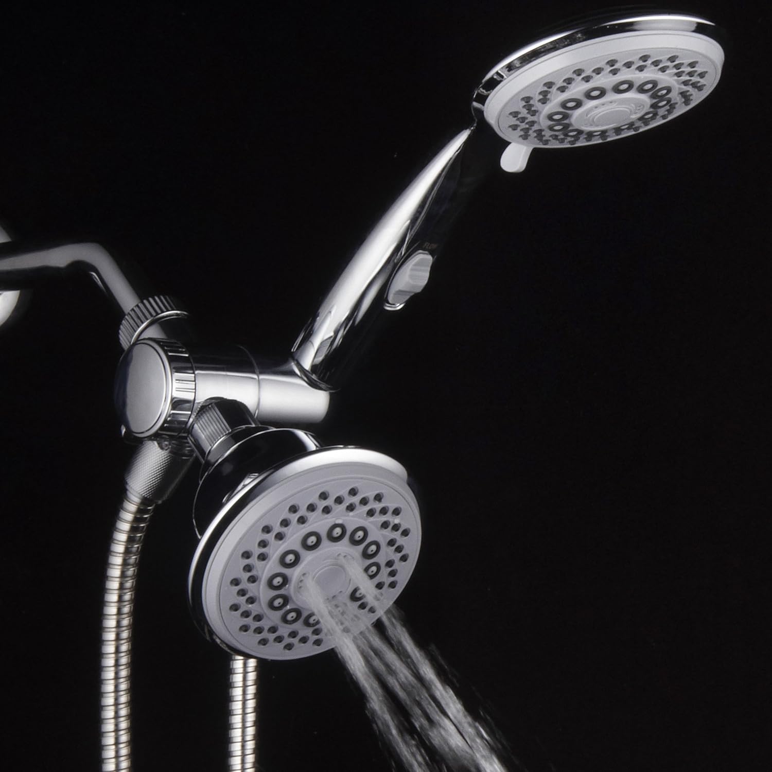 Hotel Spa 30-Setting Ultra-Luxury Spiral 3-Way Combo with Pause Switch/Chrome