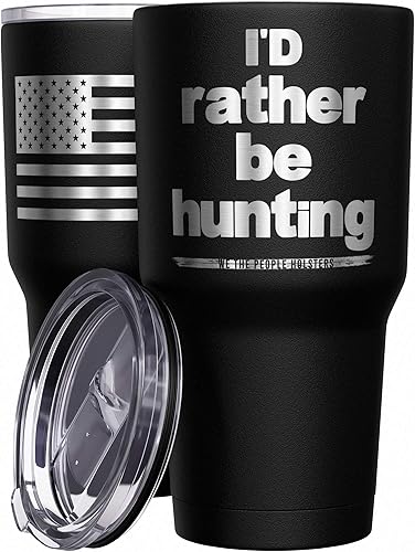 We The People Holsters - Vaso térmico de 30 onzas, I'd Rather Be Hunting, Negro