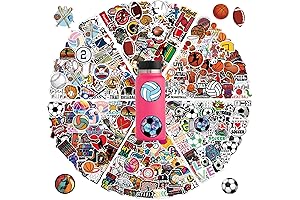 300Pcs Waterproof and Durable Mixed Balls Sport Vinyl Stickers