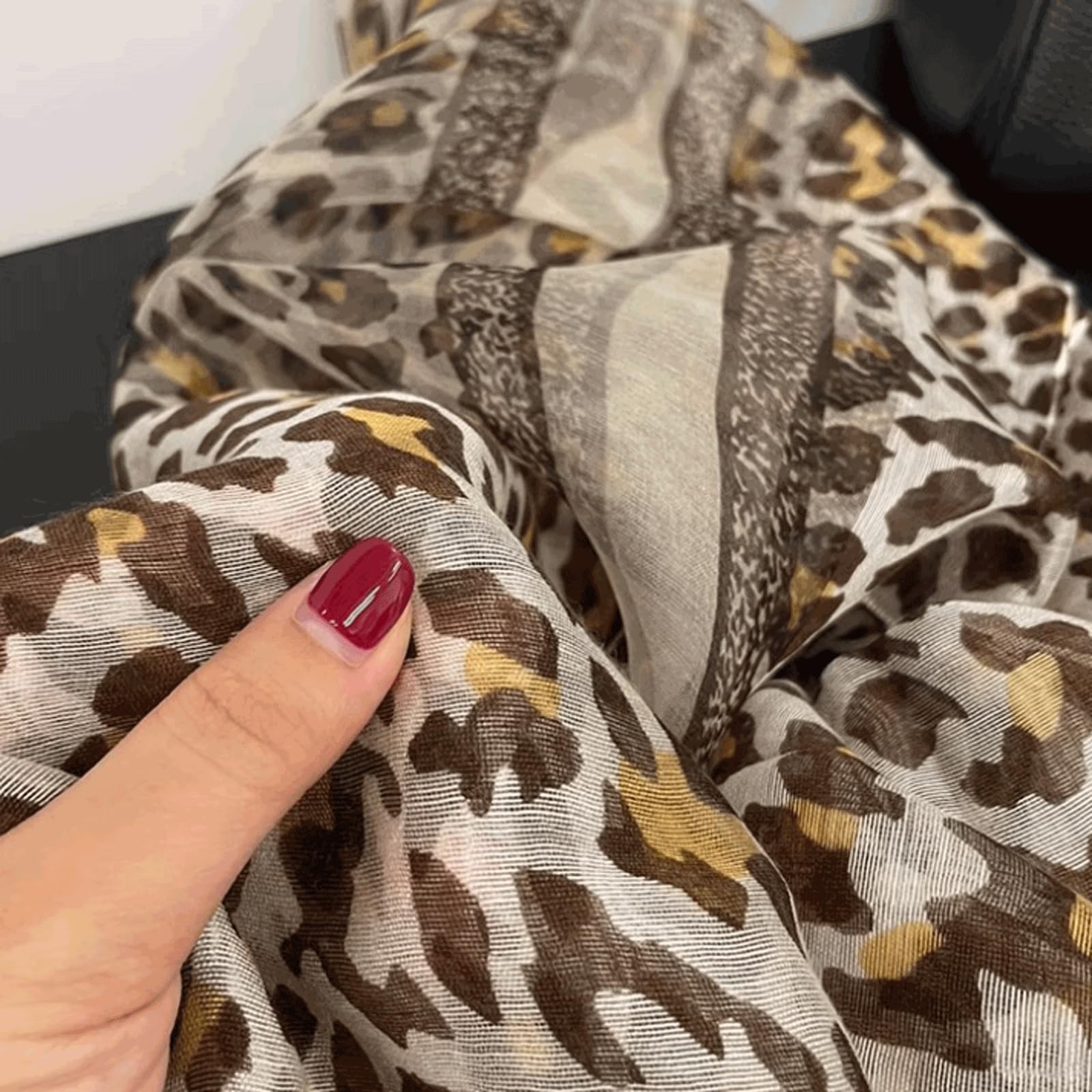 Bufanda de Seda de Lana con Borde Satinado, Bufanda de Gasa para el Cuello, Estola Fina Transpirable, Chal Elegante, Estola, pañuelo de Gran tamaño