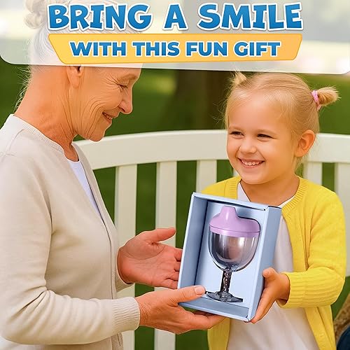 Miniatura 9 de Taza de vino navideña para bebés con pajita para niños pequeños  Vaso a prueba de derrames de 5 oz con tapa, divertido diseño de copa de vino, fácil