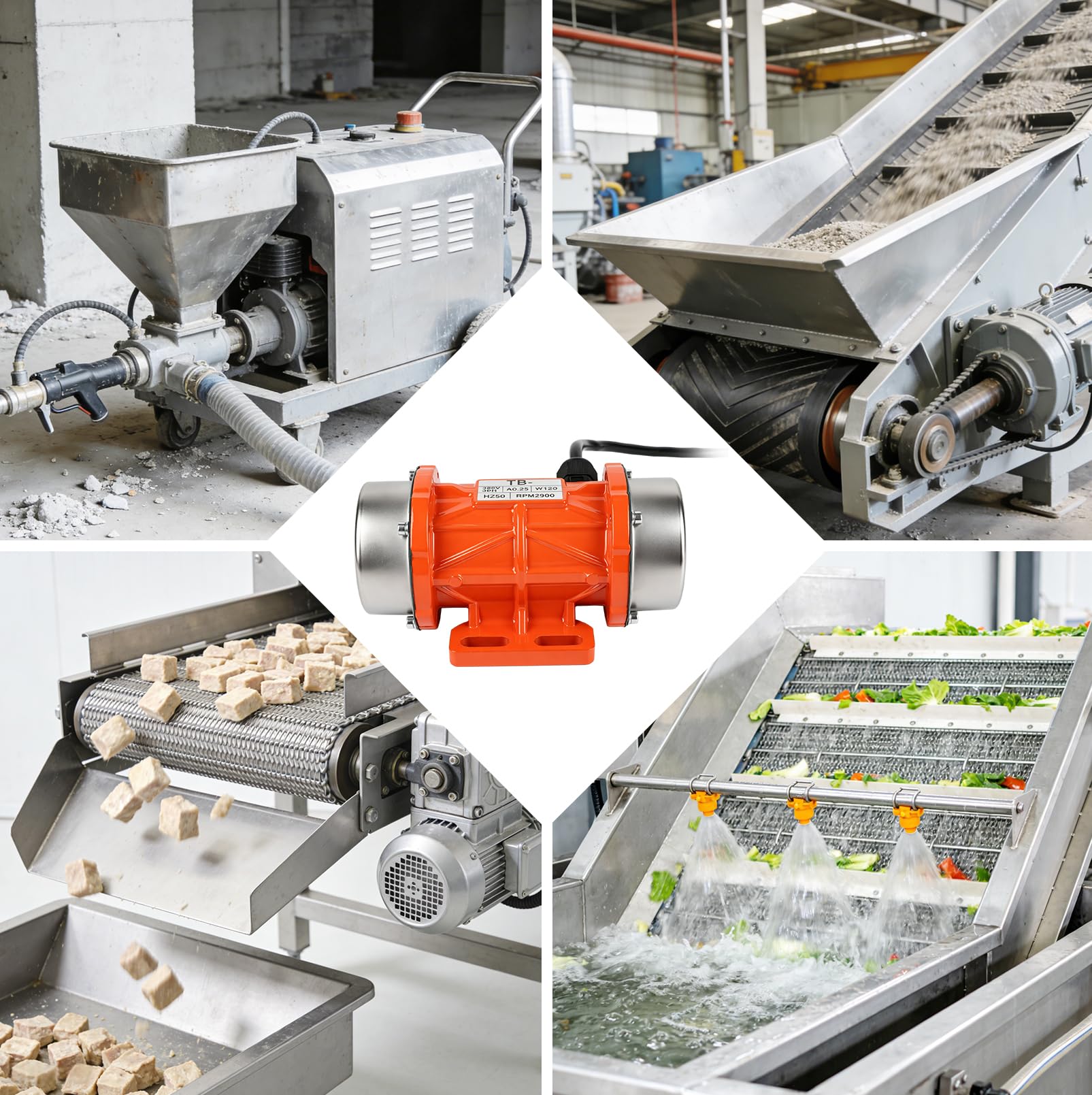 100W Elektrischer Vibrationsmotor, Drehstrom Vibrationsmotor(380 V), Einstellbare Vibration, 50KG Kraft, 3000 U/min, Kleiner Motorvibrator für Futterspender/Vibrationssieb/Gebäude/Bergbau/Metallurgie
