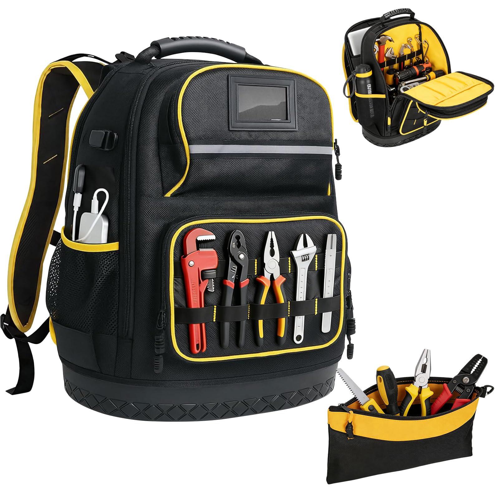 Electricians Tool Bag for Men,Heavy-Duty Tool Bag Backpack,Electrician Bag