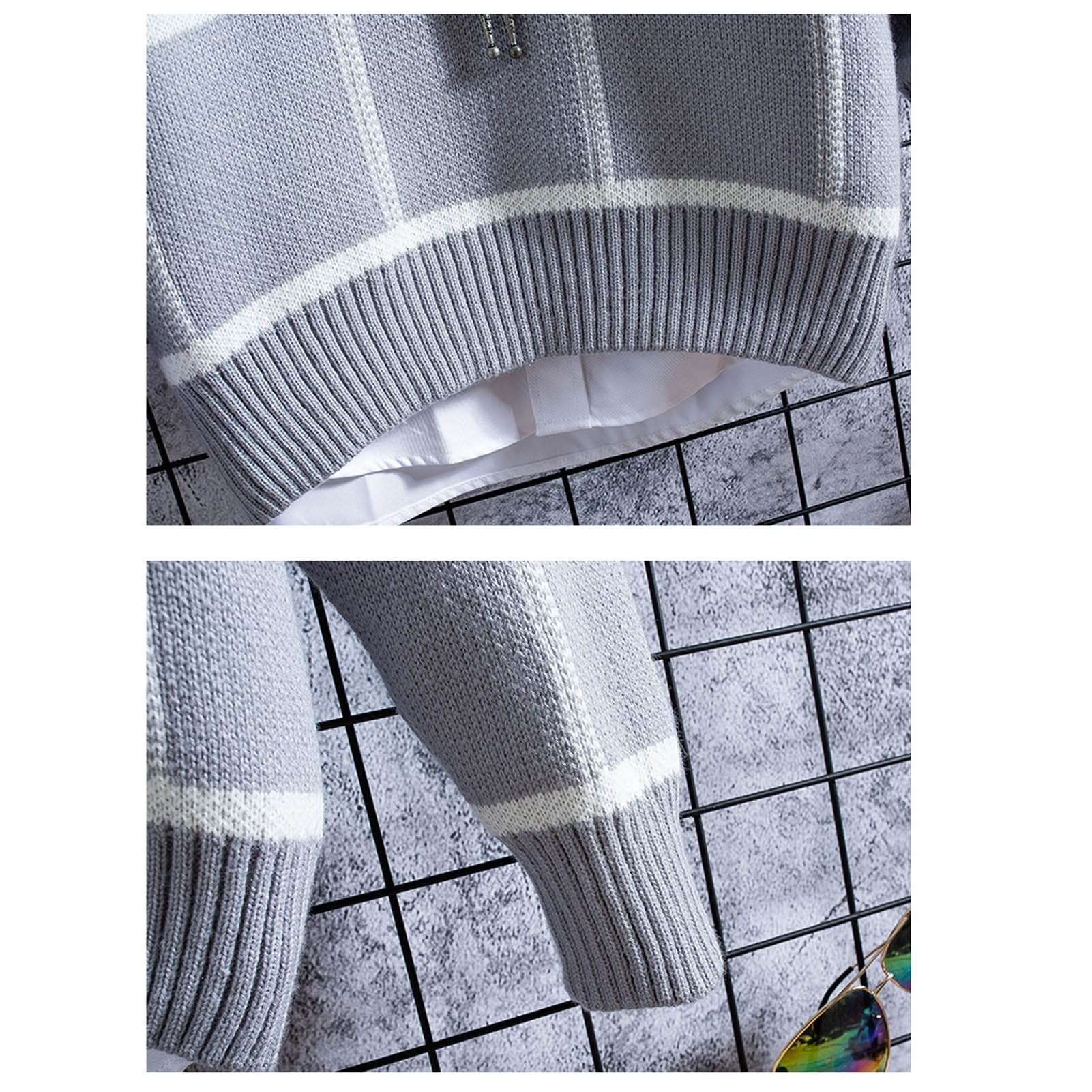 Wąski sweter miękki dzianinowy sweter ubrania męskie zima grube ciepłe męskie w kratę swetry moda klasyczny golf Boże Narodzenie męski sweter ciepły (kolor: E5, rozmiar: 2XL)