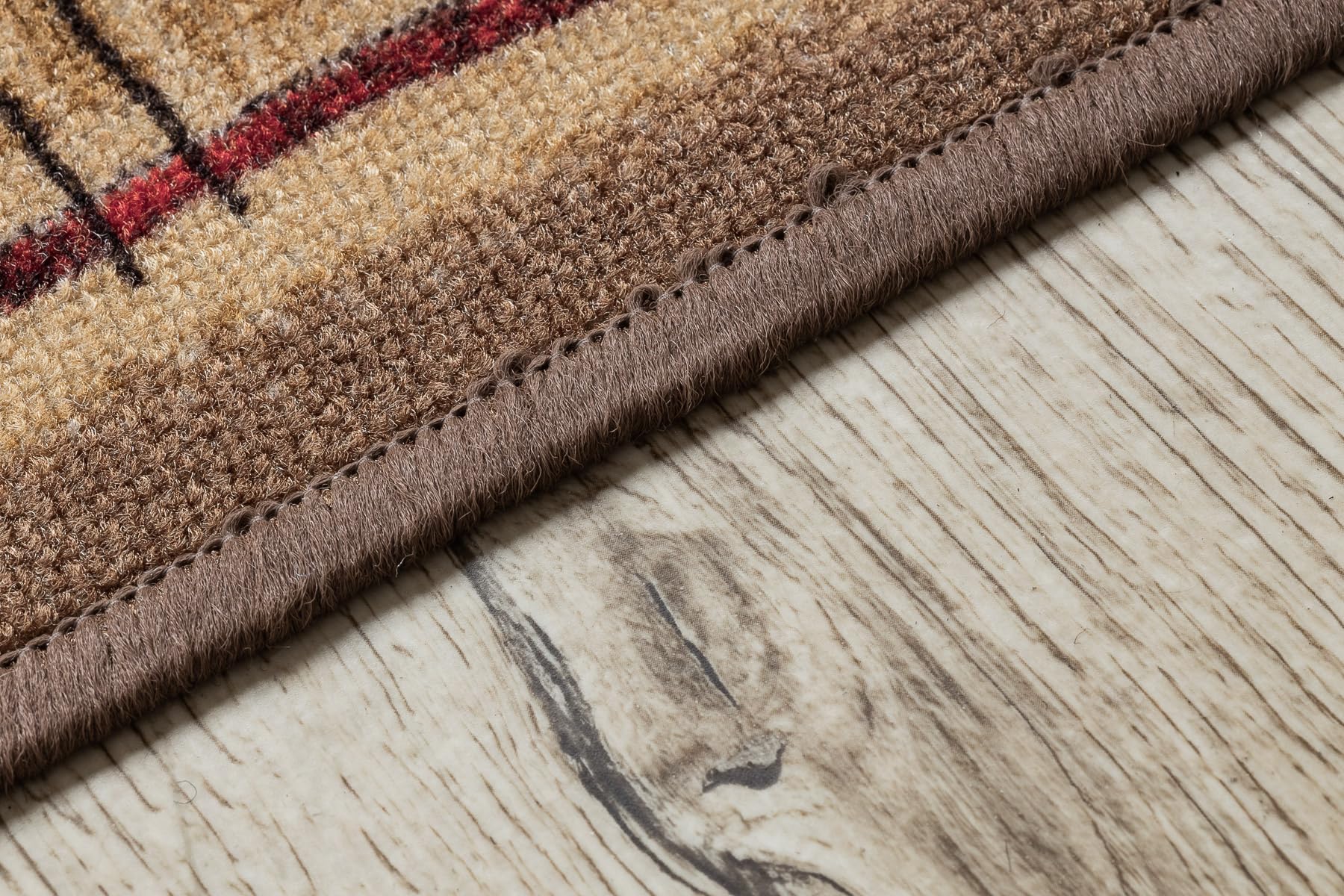 rugsx Antirutsch Teppichläufer JENA - moderner Kurzflor für Küche, Flur & Wohnzimmer, Meterware, braun 120x400 cm