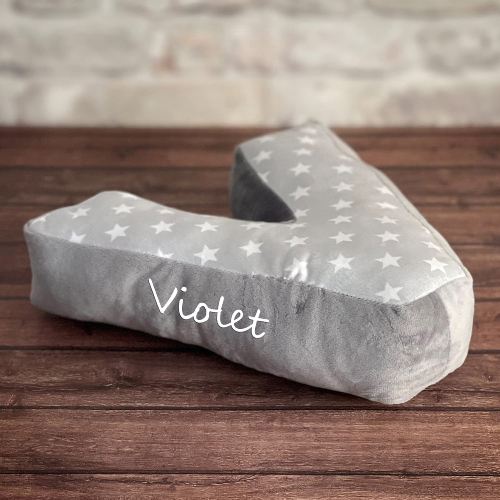 Echo Three Personalised Name Letter Cushion V | Custom Name Pillow V | Printed Alphabet Cushion Monogram Pillow | Baby Gift Bedroom Decor