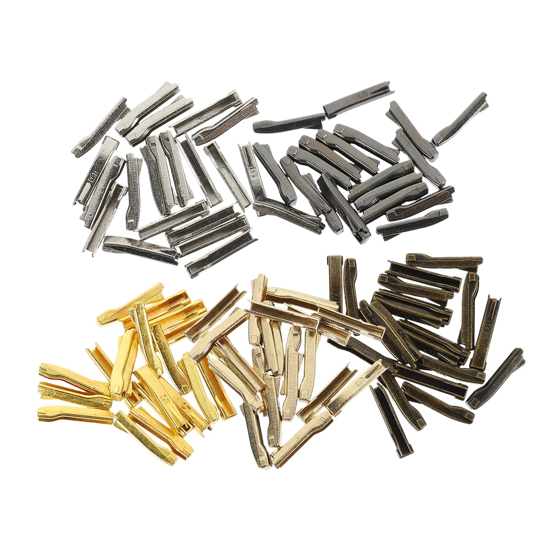 Lurrose 250pares Kit Tapones Para Cremalleras Repuestos Para Reparación De Cremalleras Accesorios De Costura Para Ropa y Bolsas Incluye Tapones Dorados