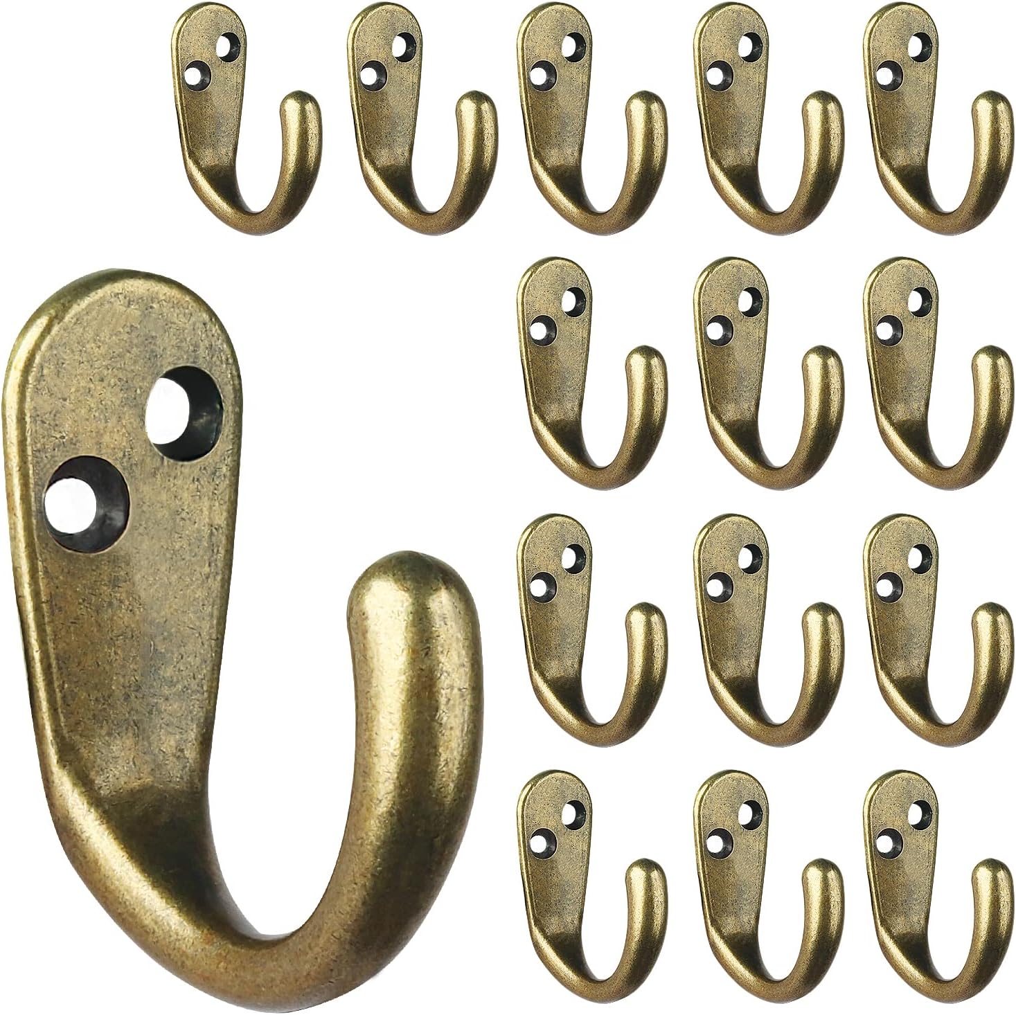 15PCS Coat Hooks Wall Mounted Single Prong Robe Hook for Hanging Towel Hooks with 30 Screws for Bags, Hat, Cap, Scarf, Cup