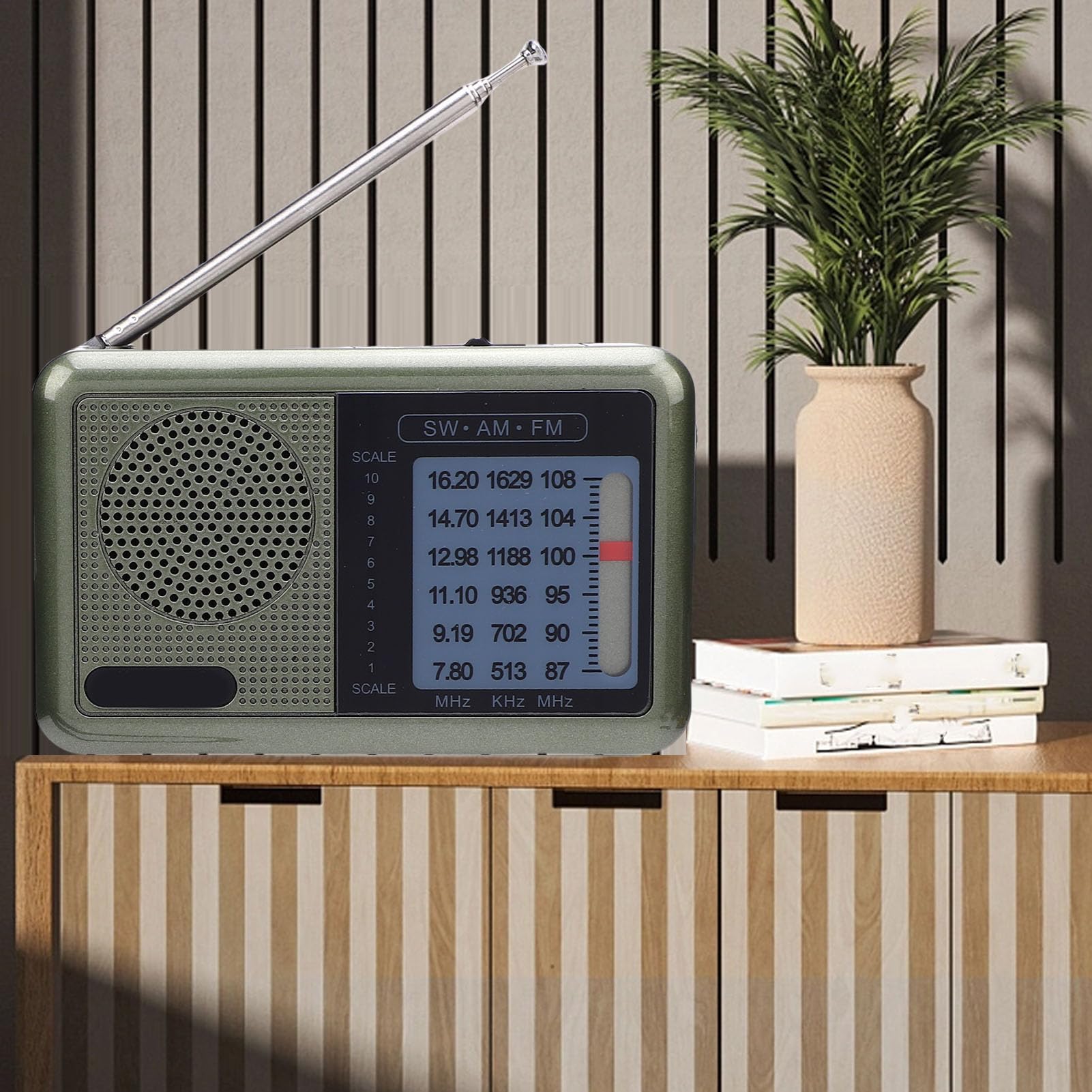 Przenośne Radio dla Osób Starszych, AM FM SW Pełny Odbiornik Pasma z Dźwiękiem HiFi, Akumulator USB, Kompaktowy Projekt do Domu na Zewnątrz na Zewnątrz (WHITE)
