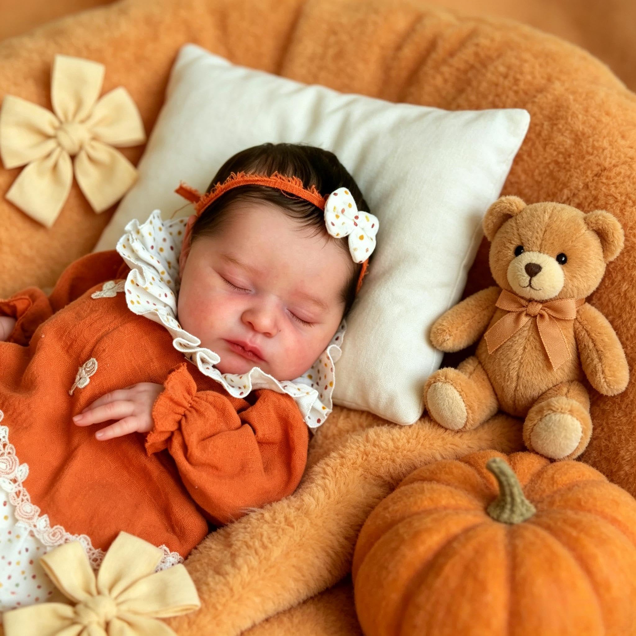 RXDOLL Realistische Reborn-Babypuppen, weicher Stoffkörper, 45,7 cm, schlafend, lebensechte Babypuppen, die echt aussehen bewegliche Vinylgliedmaßen Reborn Kleinkind Puppe Frühchen Babys