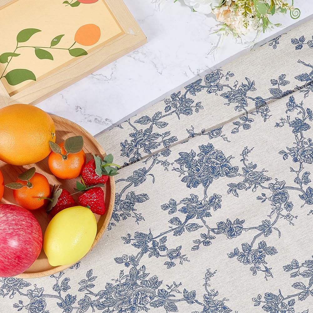 4 x 1.5 m Leinenstoff Mit Blumenmuster (Meterware) Baumwoll Leinen Patchworkstoff Mit Vintage Blumenmuster Zum Nähen Basteln Quilten Polstern Heimtextilien Und Für Bekleidung