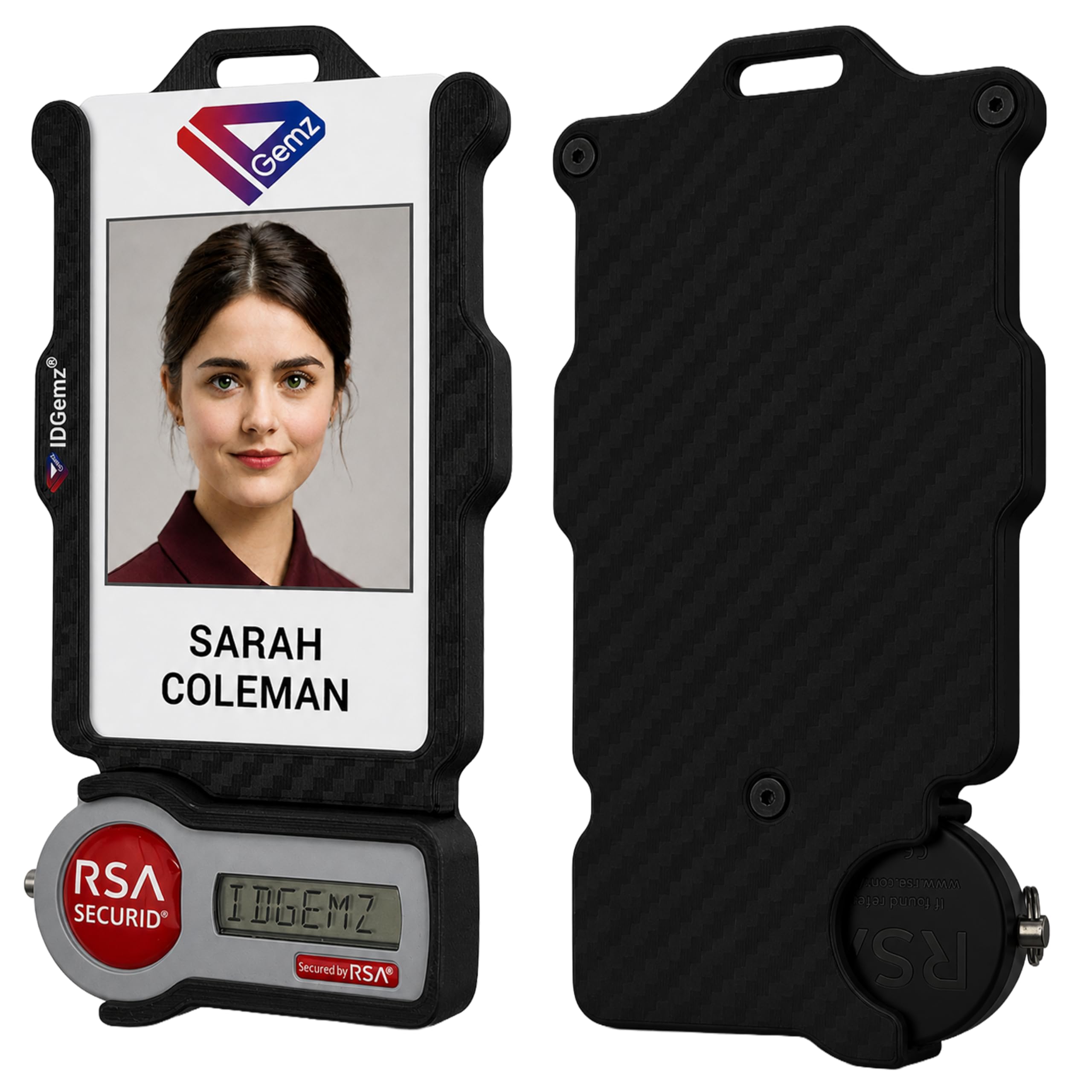Carbon Fiber RSA SecurId Badge Holder – Holds 4 Cards, USA Made