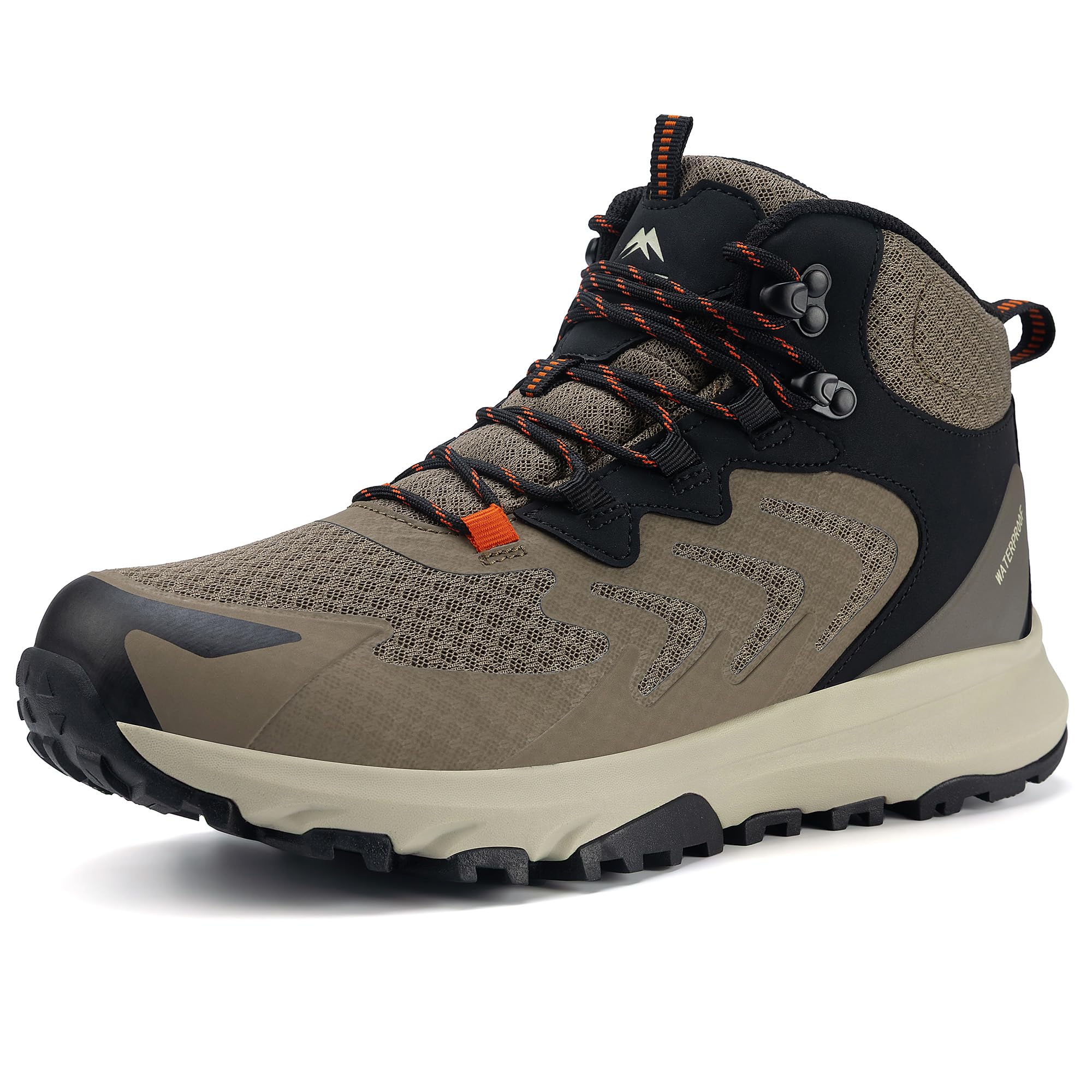 Photo 1 of OUTJET Men's Waterproof Hiking Boots Lightweight Comfortable Outdoor Walking Trail Boots Shoes