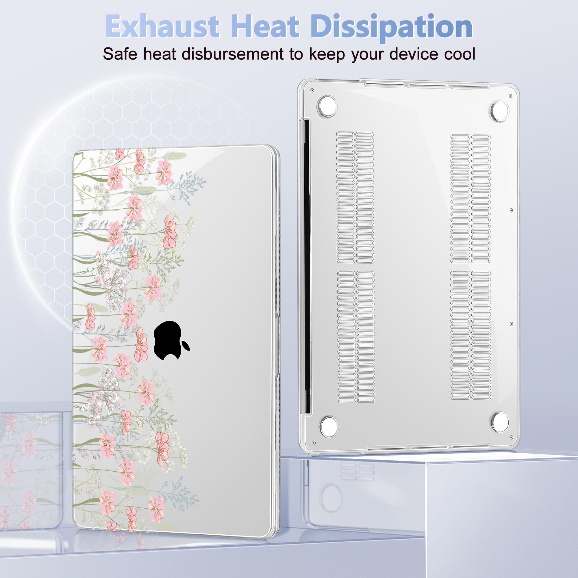Funda rígida de plástico compatible con MacBook Pro de 13 pulgadas M2 2024, 2023, 2022-2016 A2338 M1 A2251 A2289 A2159 A1989 A1708 A1706, carcasa rígida de plástico con cubierta de teclado y