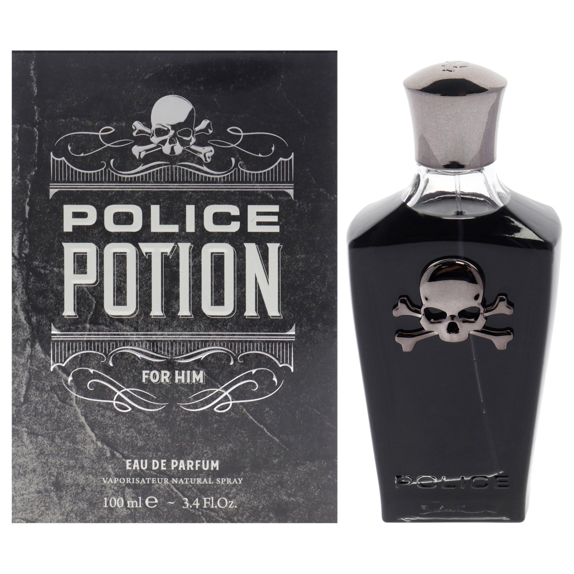 Potion Power For Him by Police for Men - Aromatic Notes That Melt Into Powerful Wood And Musk - A Fragrance To Evoke The Imagination - Sleek Dreamlike Container Inspires The Senses - 3.4 Oz EDP Spray