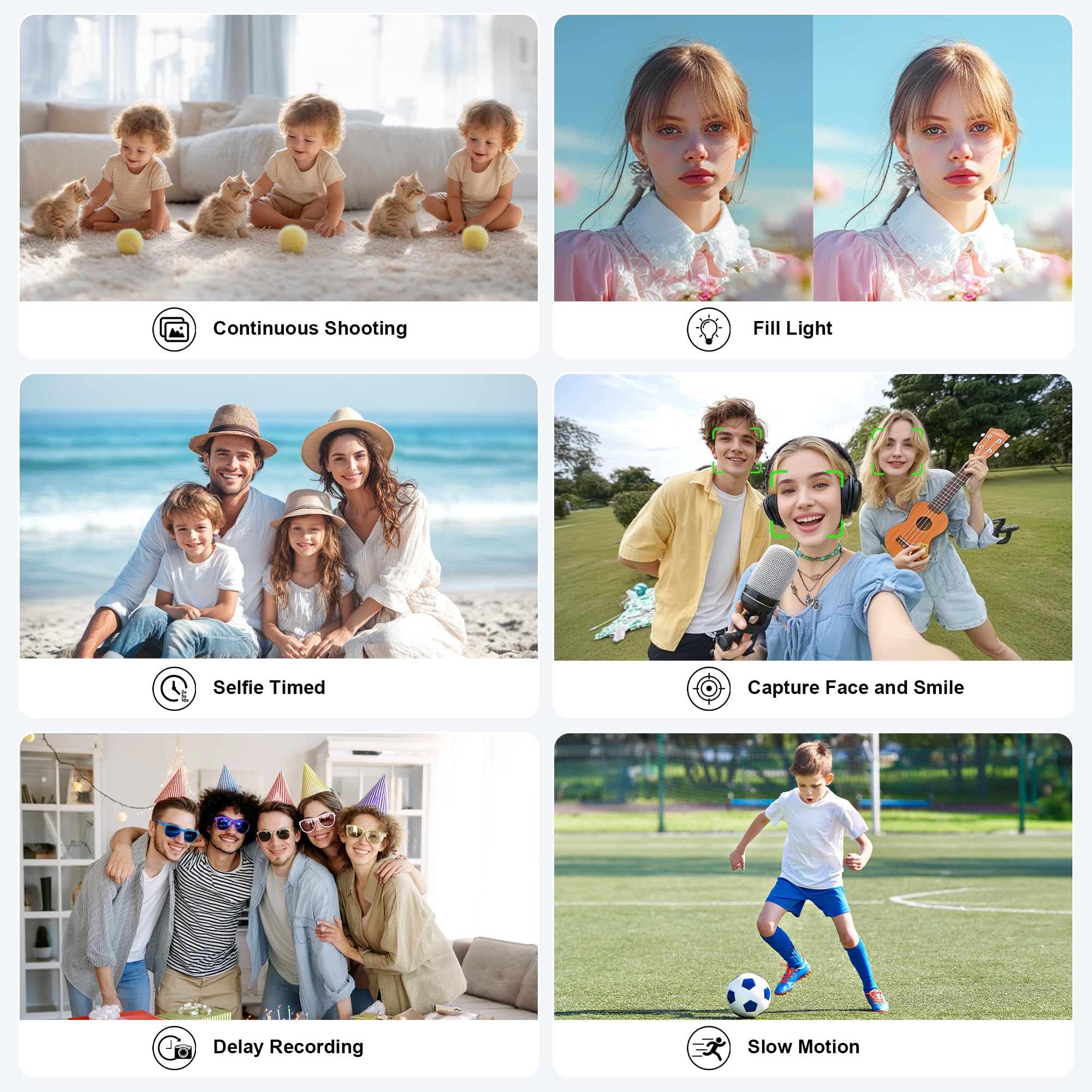 4K Digital Camera for Photography, Small Vlogging Camera with Flip Screen for YouTube, 50MP 16X Zoom, Portable Travel Cameras with 32GB SD Card for Beginners(White)