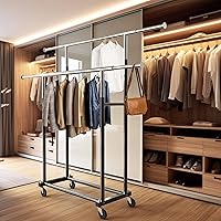 Vista 4 de Simple Houseware Perchero estándar de doble barra, negro