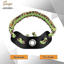 SUNYA Archery Bow Wrist Sling, 550 Paracord Strap Comfortable on Hand.100% Full Grain Leather Yoke, Multiple Camo Colors.Fit Compound Bow Stabilizer & Recurve. (Ingram-2)