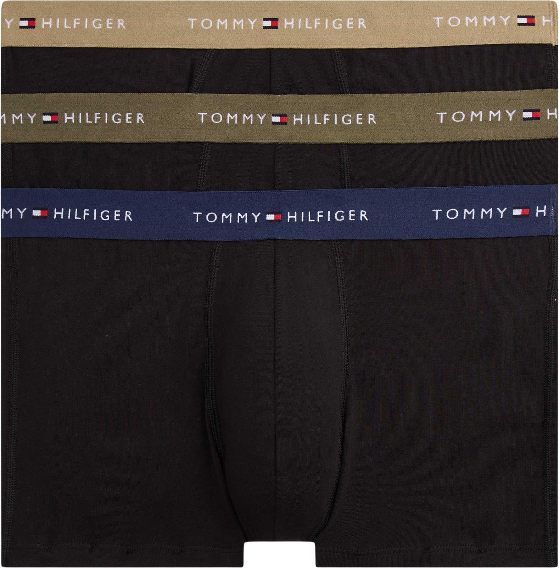 Tommy Hilfiger Men's 3P Trunk Wb UM0UM03890 Trunk, BLUE (Arm Grn/Wdg Blu/Ptch Blu), L
