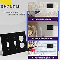 Vista 4 de ENERLITES Placa de pared combinada de triple banda, interruptor de palanca doble/placa de cubierta de receptáculo dúplex individual, tamaño estándar