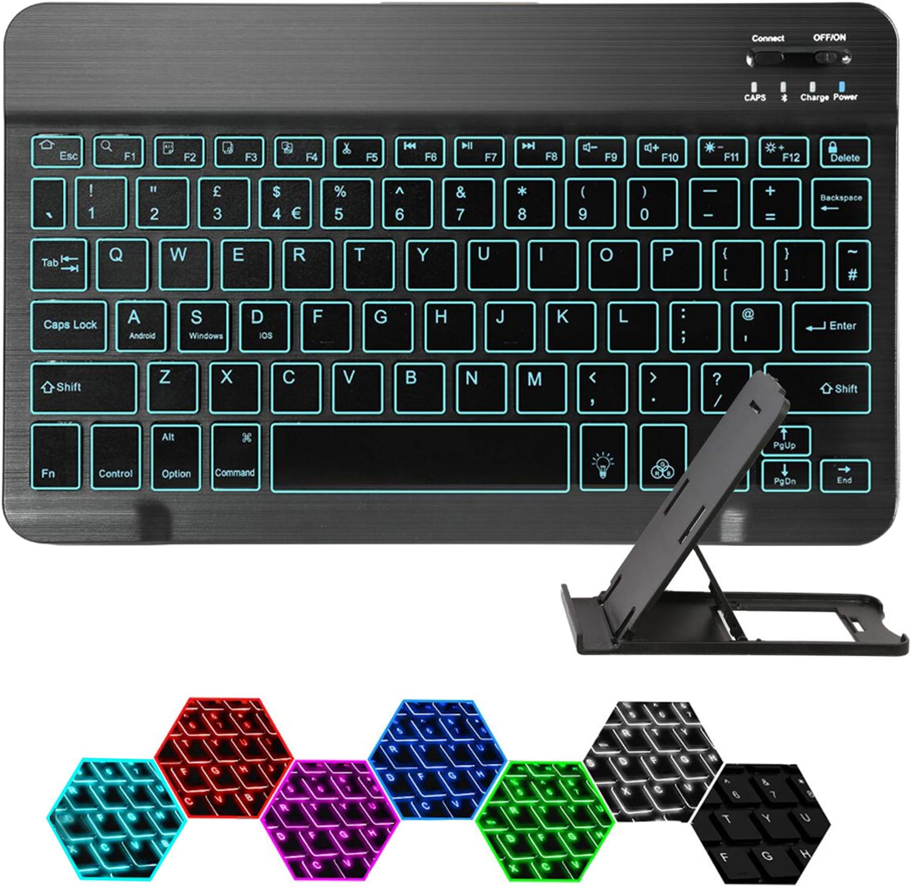 Coastacloud Bluetooth Keyboard, Ultra Slim Backlit Wireless Keyboard