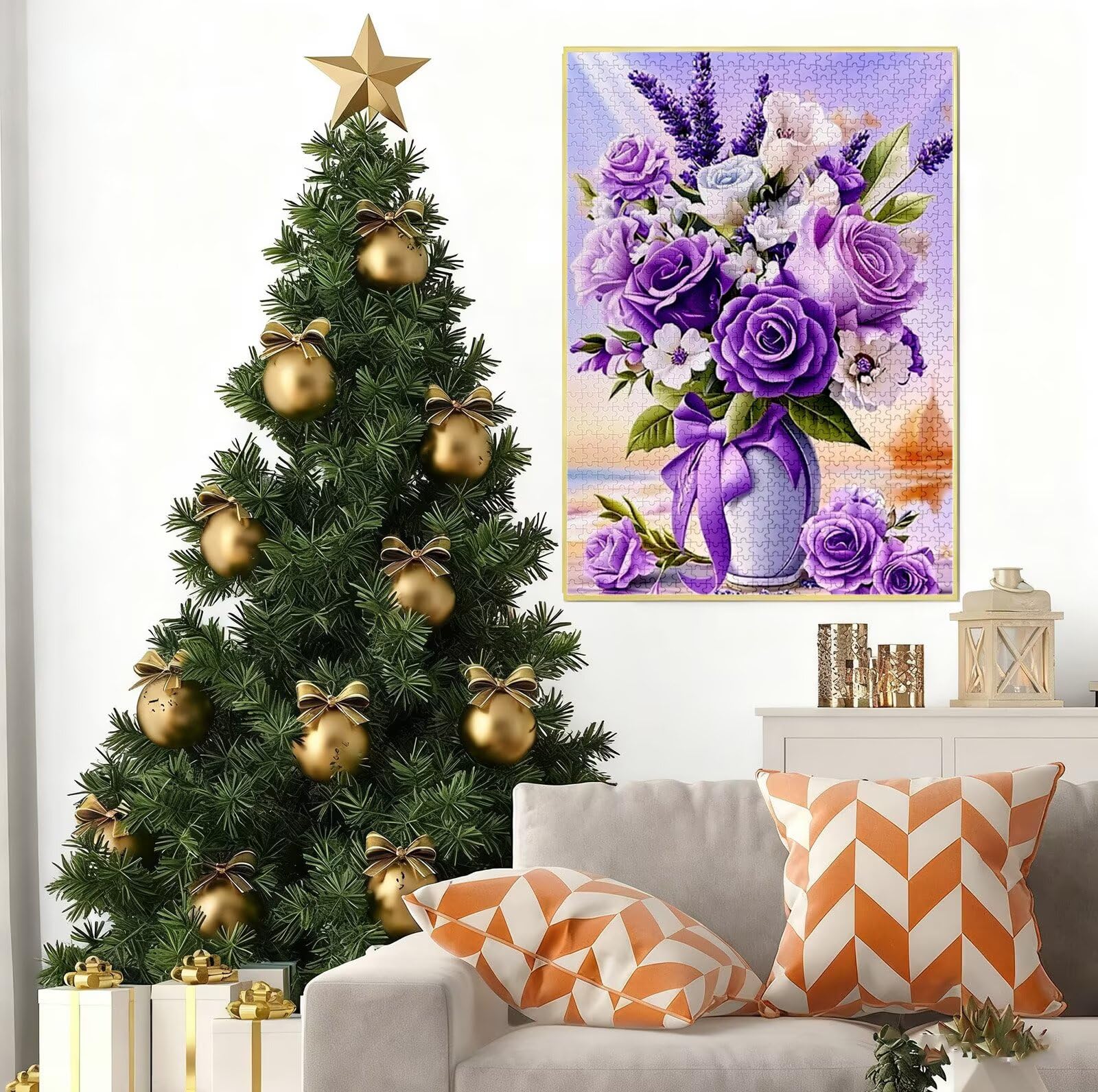 Puzzle 6000 Pezzi per Adulti, Puzzle Fiore in Legno per Adulti, Puzzles Rosa Impegnativi, Giochi Educativo per Famiglie, Rompecapo con Scatola per Decorazioni Casa, Donna Regalo di Natale B-8559