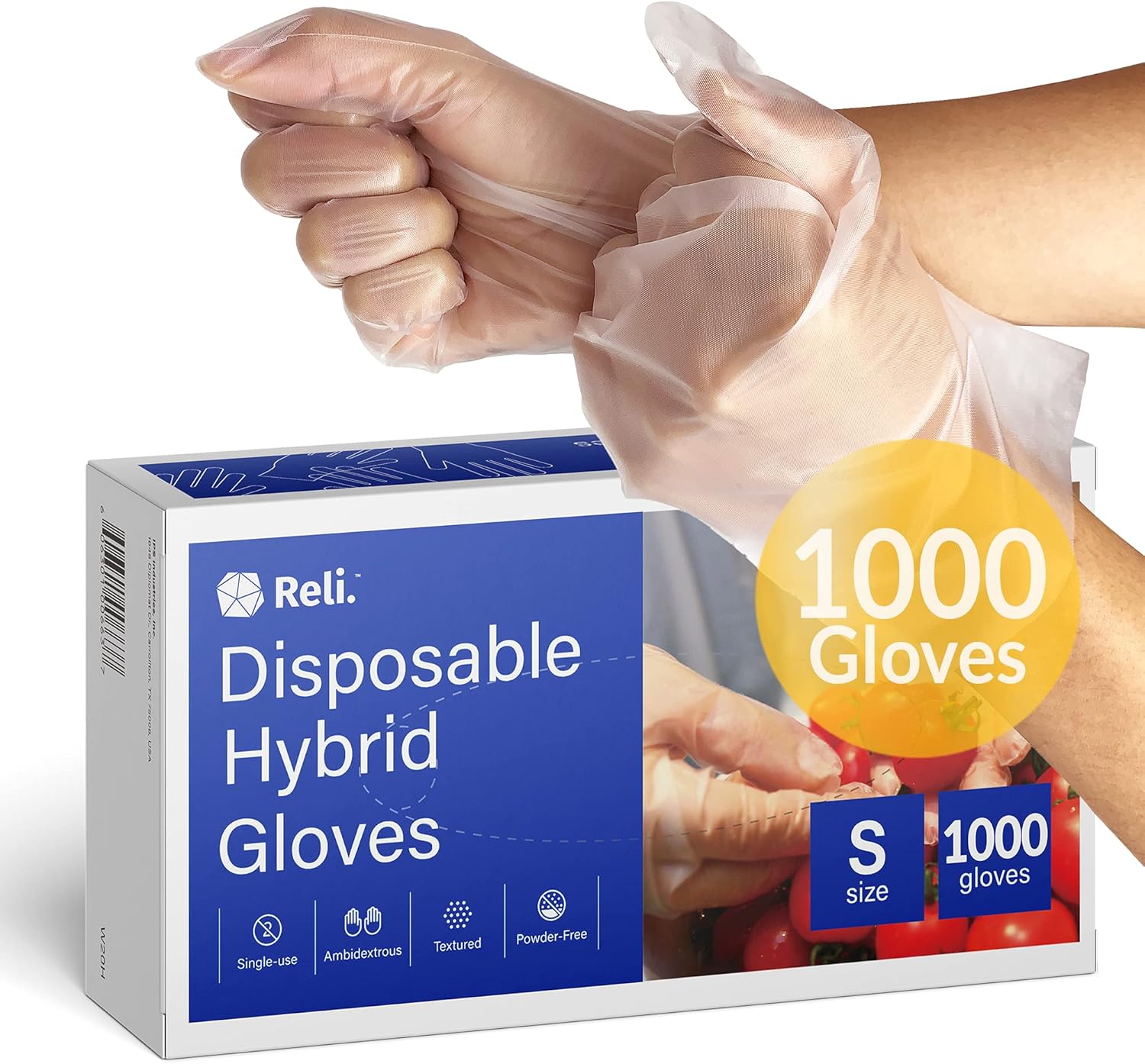 Reli. Disposable Gloves, Small 1000 Pack, Bulk S/M/L/XL Available