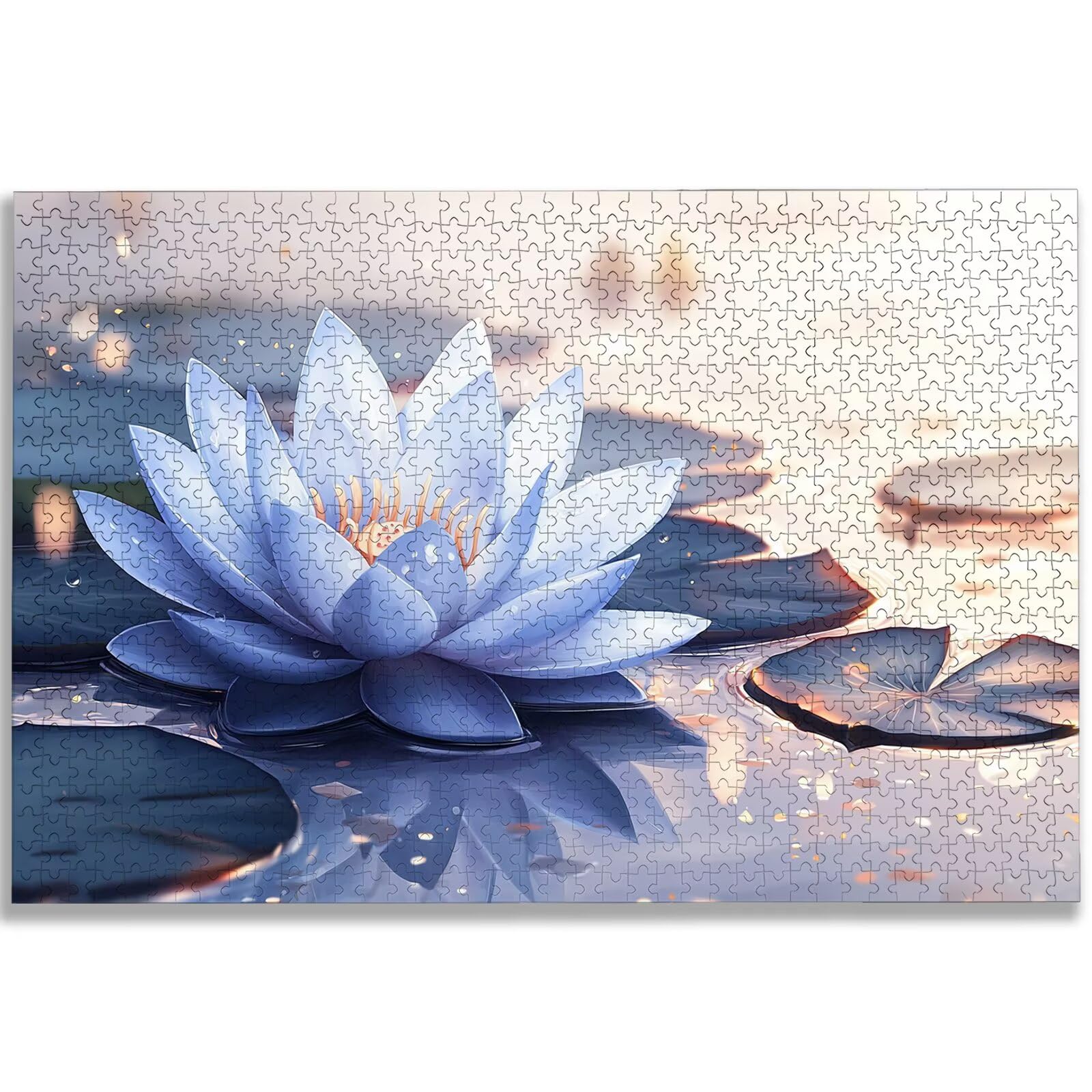 Puzzle 1500 sztuk dla dorosłych, puzzle kwiatowe 1500 sztuk sztuki dla dorosłych i młodzieży, rozmiar: 87 x 57 cm, Wymagające drewniane puzzle lotosu puzzle pomysł na prezent dla kobiet i mężczyzn