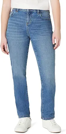 Amazon Essentials Girls' Medium Stretch Mid-Rise Straight-Fit Jeans
