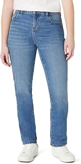 Amazon Essentials Girls' Medium Stretch Mid-Rise Straight-Fit Jean U.S. Cotton Trust Protocol U.S. Cotton Trust Protocol