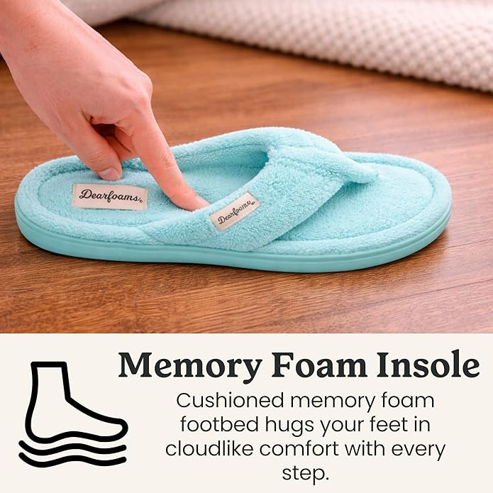 Chanclas Dearfoams Mujer Microfibra Terry Aruba Blue miniatura 3