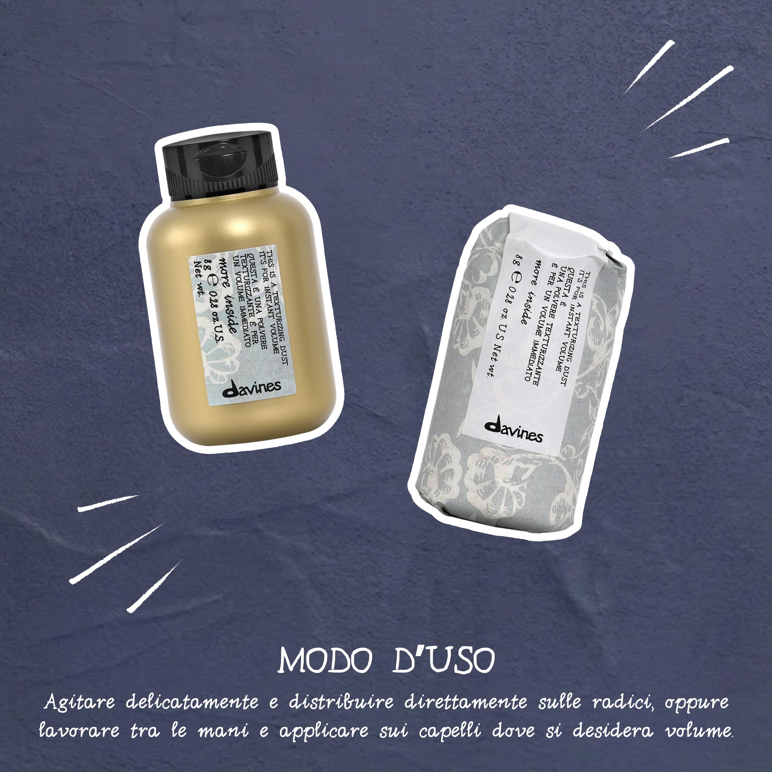 Davines MORE INSIDE Questa è una Polvere Texturizzante - Effetto volume istantaneo e duraturo - 8 g