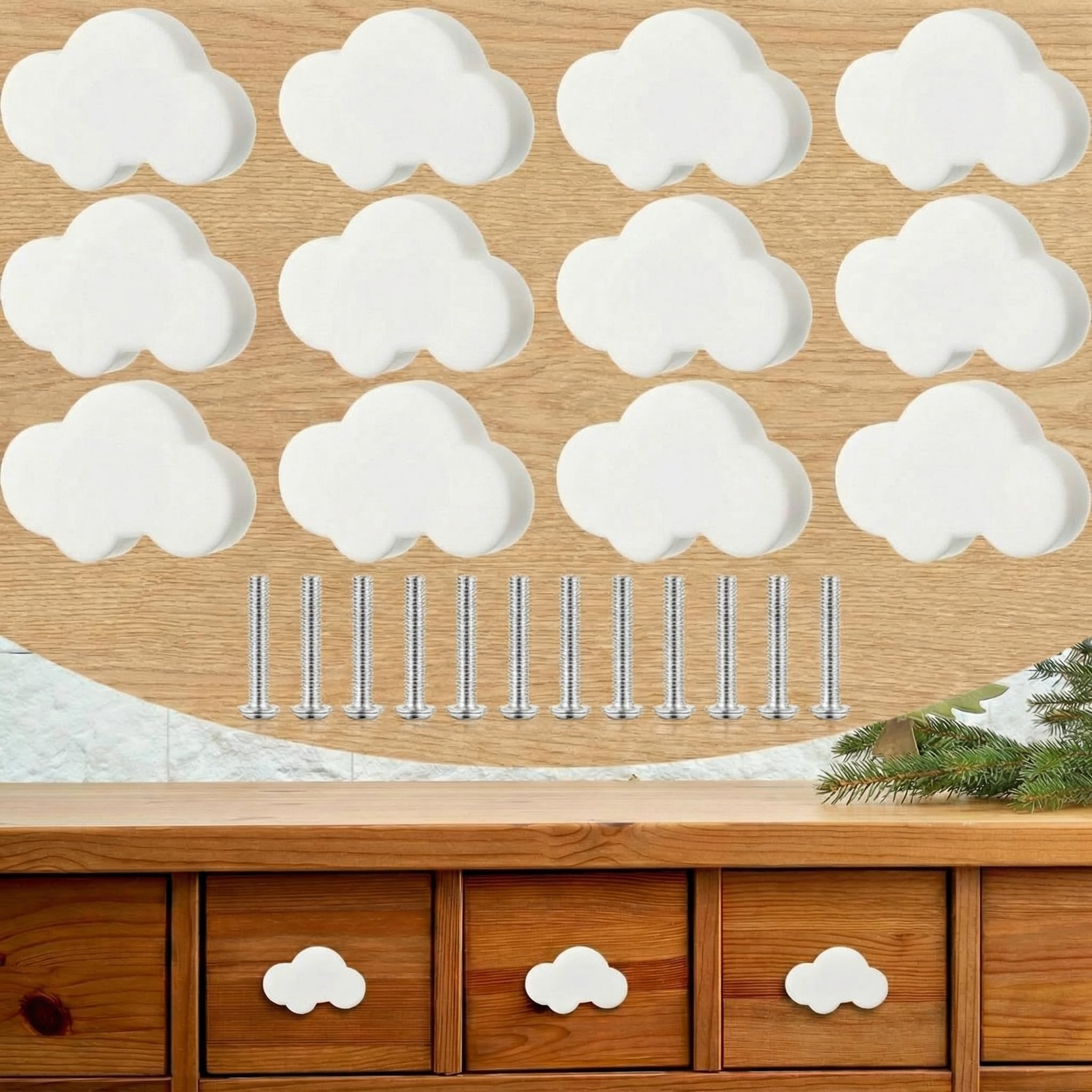 Bouton de placard nuage en silicone pour securiser les poignees de meubles pointues