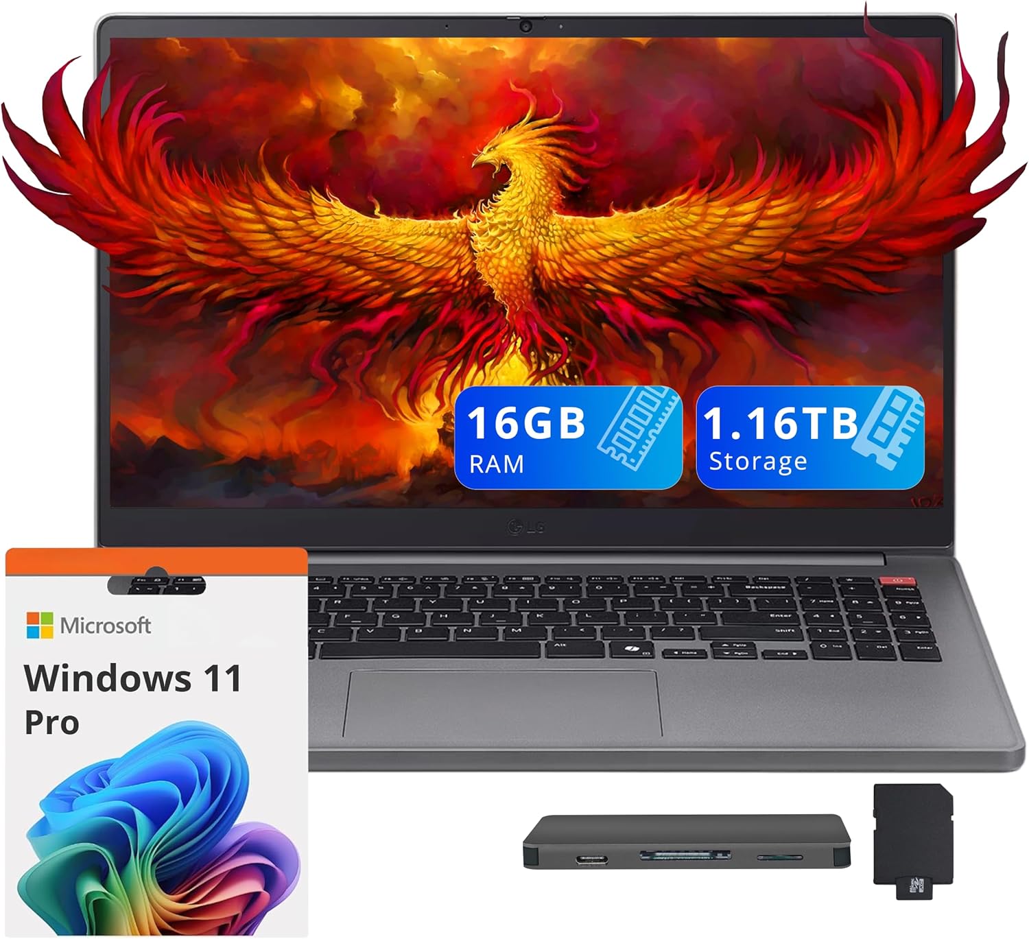 LG Gram 15.6″ FHD Business Laptop, Intel Core i5-1334U, 16GB RAM, 1.16TB Storage…