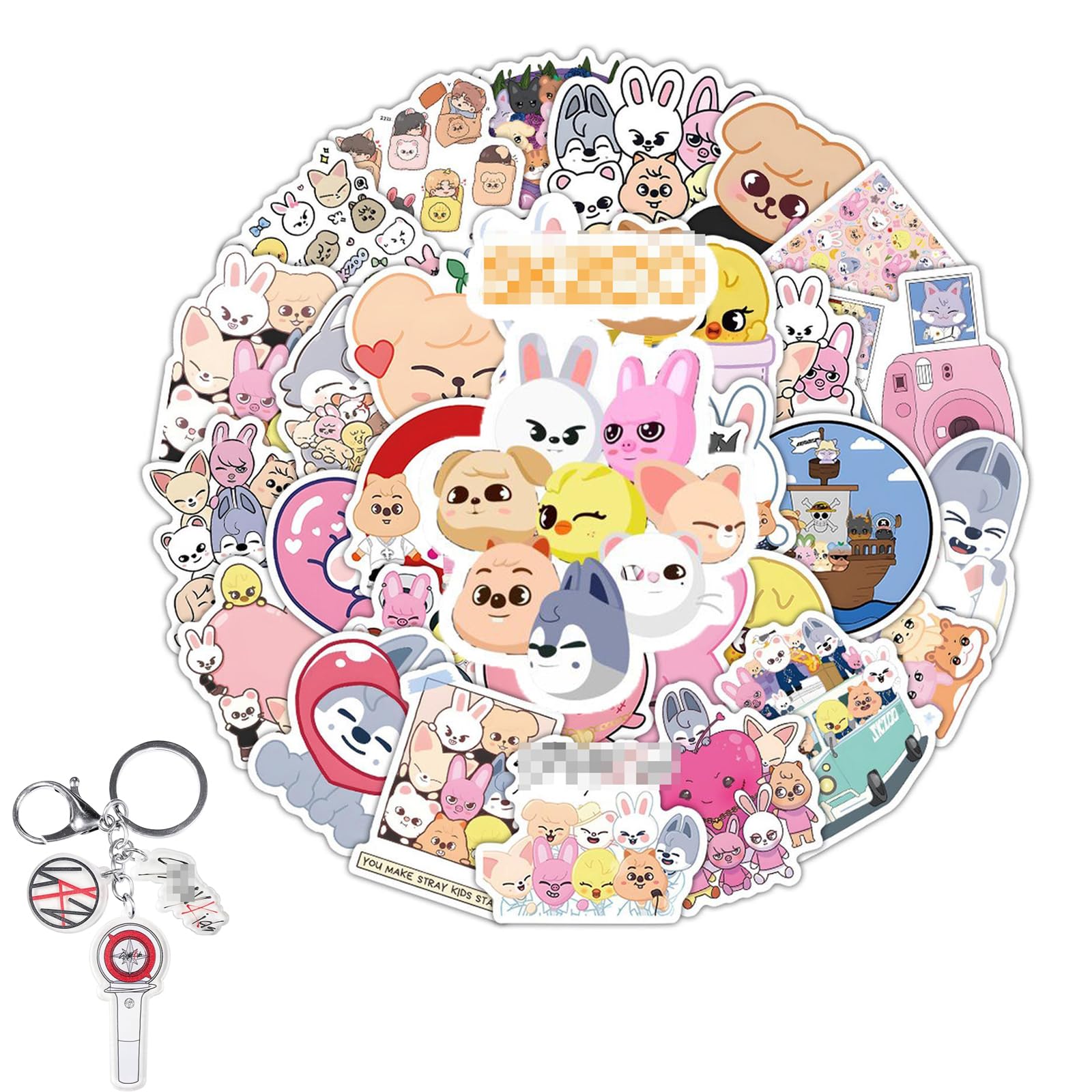 Wgewfhdf Stray K Keychain, Waterproof SKZ Cute Stickers, Kpop Gifts, Cute Keychain SKids Sticker, Anime Keychain for Stray Merch Stickers Fans Party Supplies