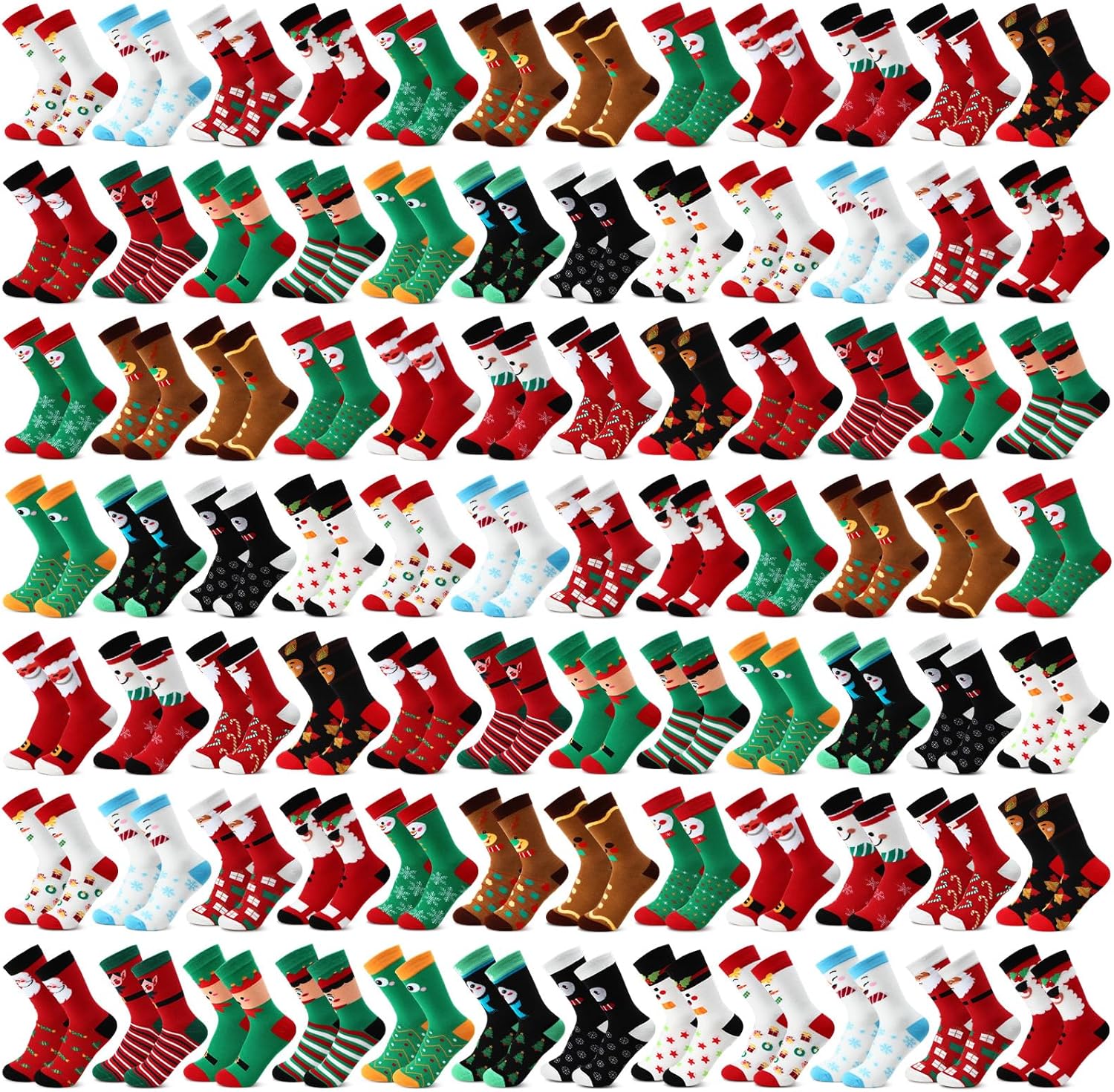 Geyoga Christmas Socks Bulk Unisex Funny Holiday Crew Socks Colorful Winter Novelty Santa Xmas Gifts for Women Men 20 Styles