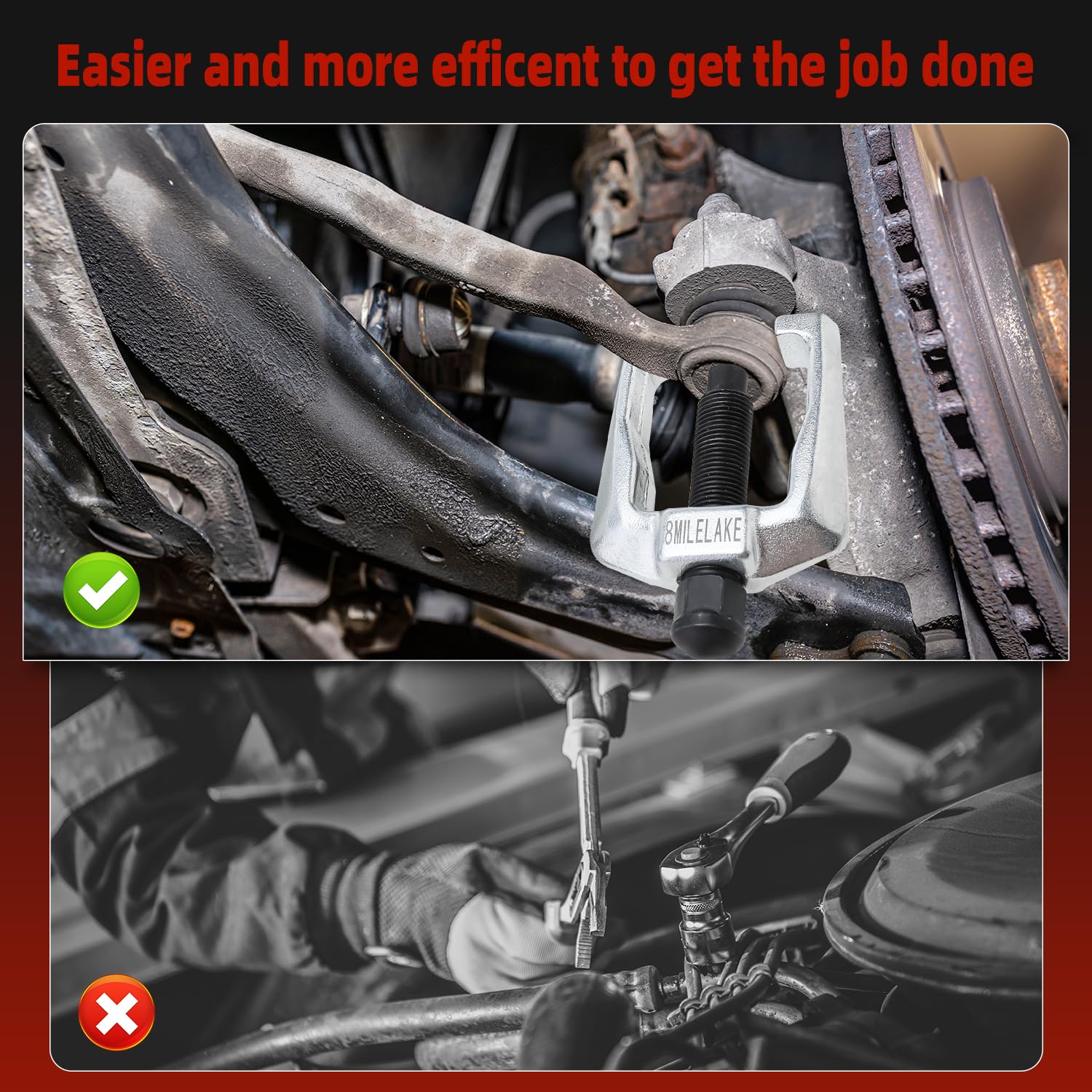 FreeTec Separator przegubów kulowych Pitman Arm Tie Rod Ściągacz Ściągacz Ściągacz Przedni Zestaw narzędzi serwisowych
