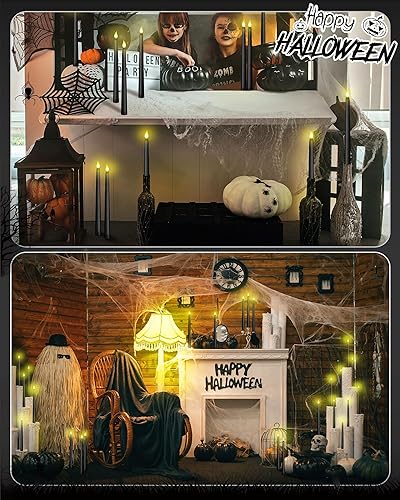 Miniatura 7 de Funtery 48 velas LED cónicas sin llama, funcionan con pilas, velas LED a granel parpadeantes para San Valentín, iglesia, boda, carnaval, decoración